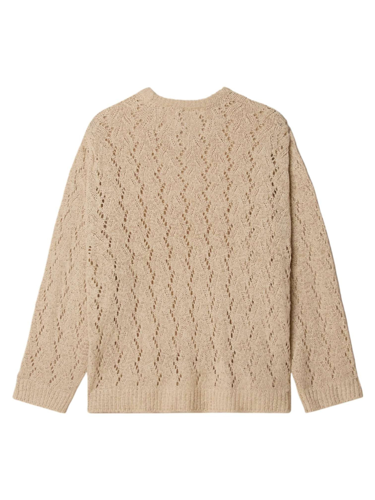 Obey Shimoda tape yarn sweater maglioncino in crochet leggero - natural