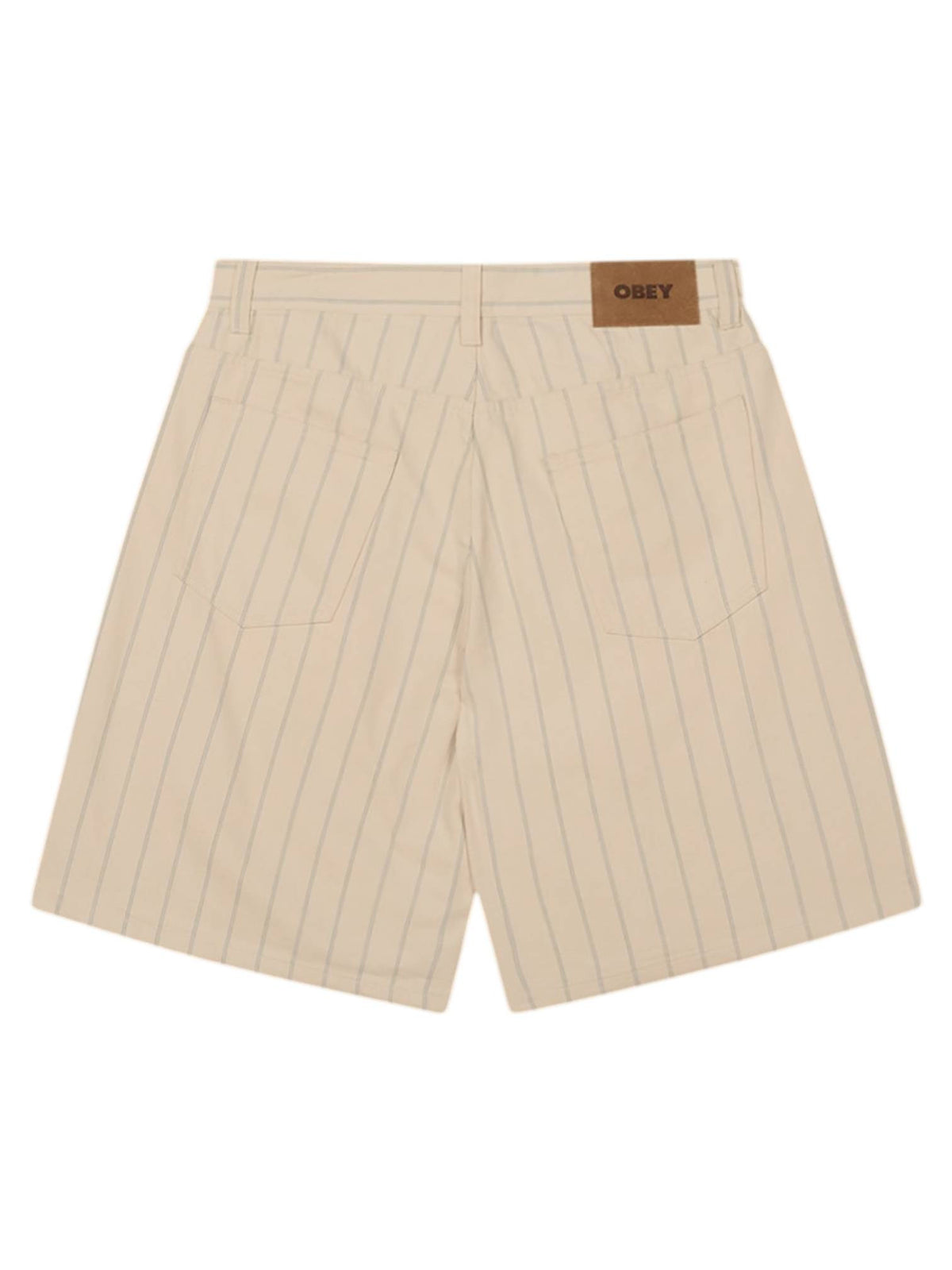 Obey Stripe baggy denim shorts - pelican multi