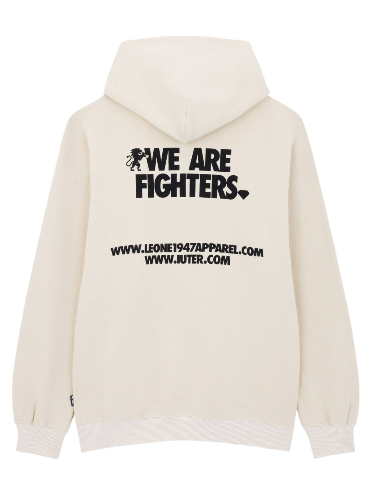 Iuter x Leone We are fighter Hoodie felpa con cappuccio e grafica unisex - Cream