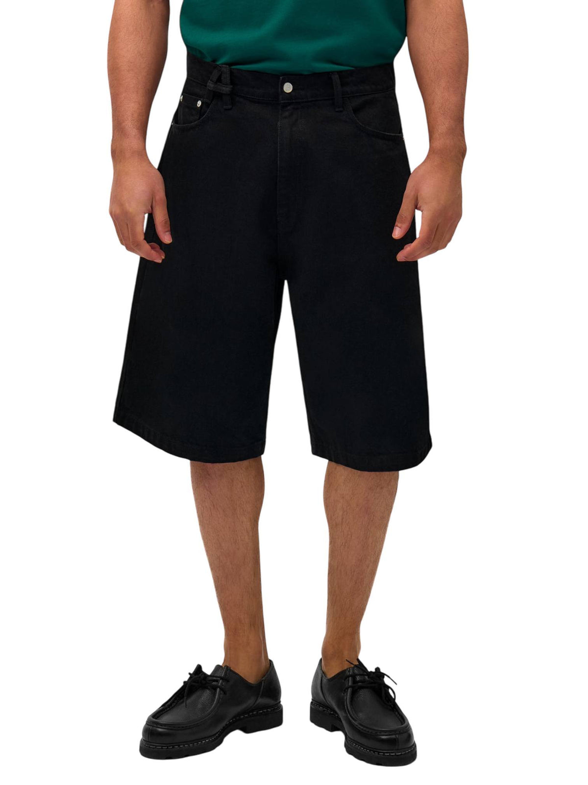 Arte Antwerp Belt detail shorts di jeans - black