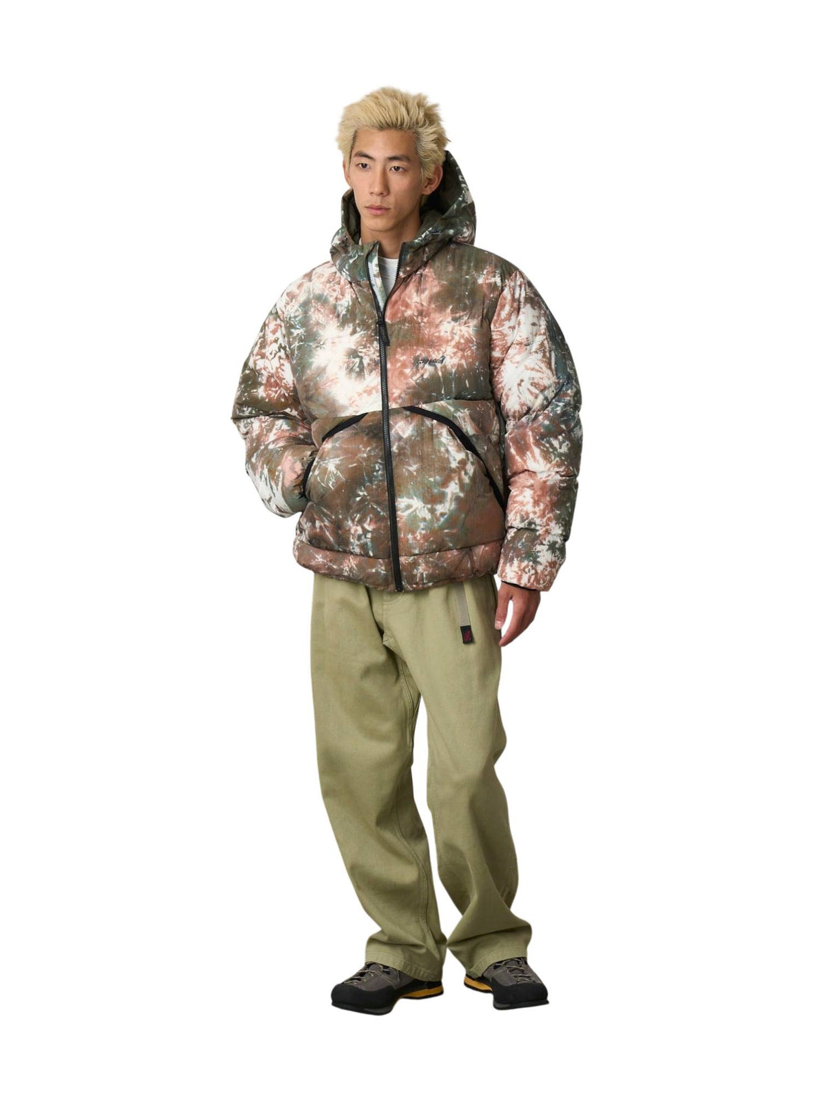 Gramicci Down puffer hooded jacket piumino invernale con cappuccio - tie dye