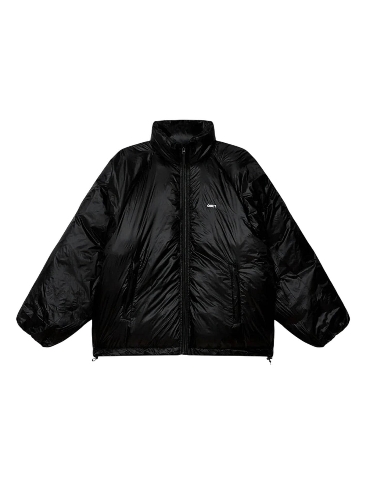 Obey Echo puffer jacket piumino imbottito con effetto traslucido - black