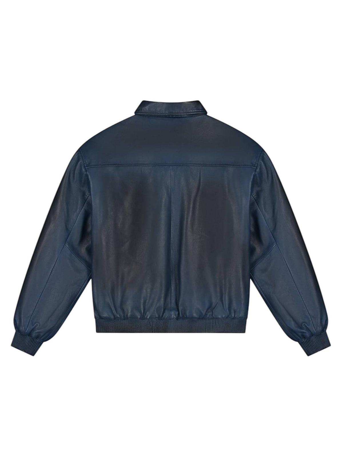 Arte Antwerp Leather Fade Jacket giacca in pelle con colletto effetto vintage - Navy