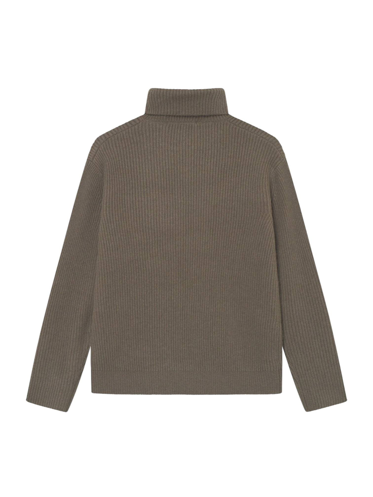 Les Deux Eddie Wool Rib Rollneck Knit sweater maglione collo alto in lana merino - Teak Brown