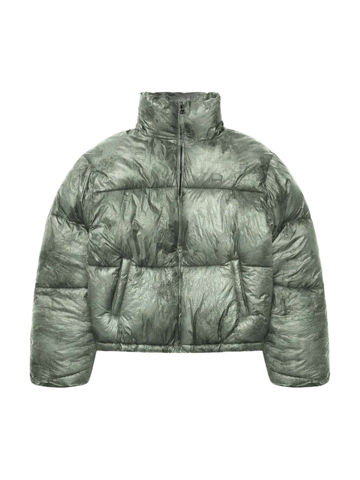 Reternity Wrinkled puffer jacket piumino invernale con cappuccio - Deliria green