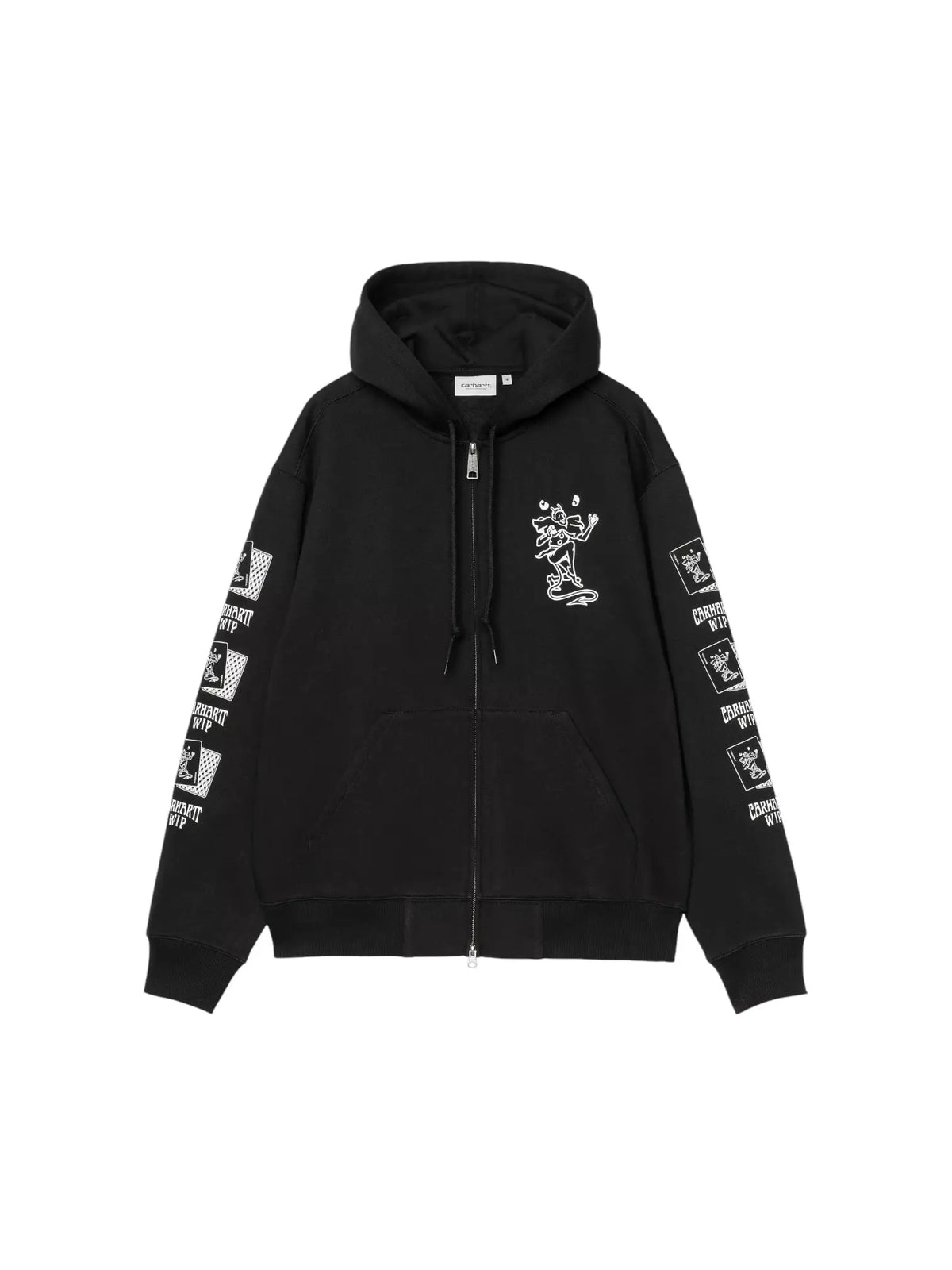 Carhartt Wip Hooded Playing cards sweat jacket felpa con zip e cappuccio - Black