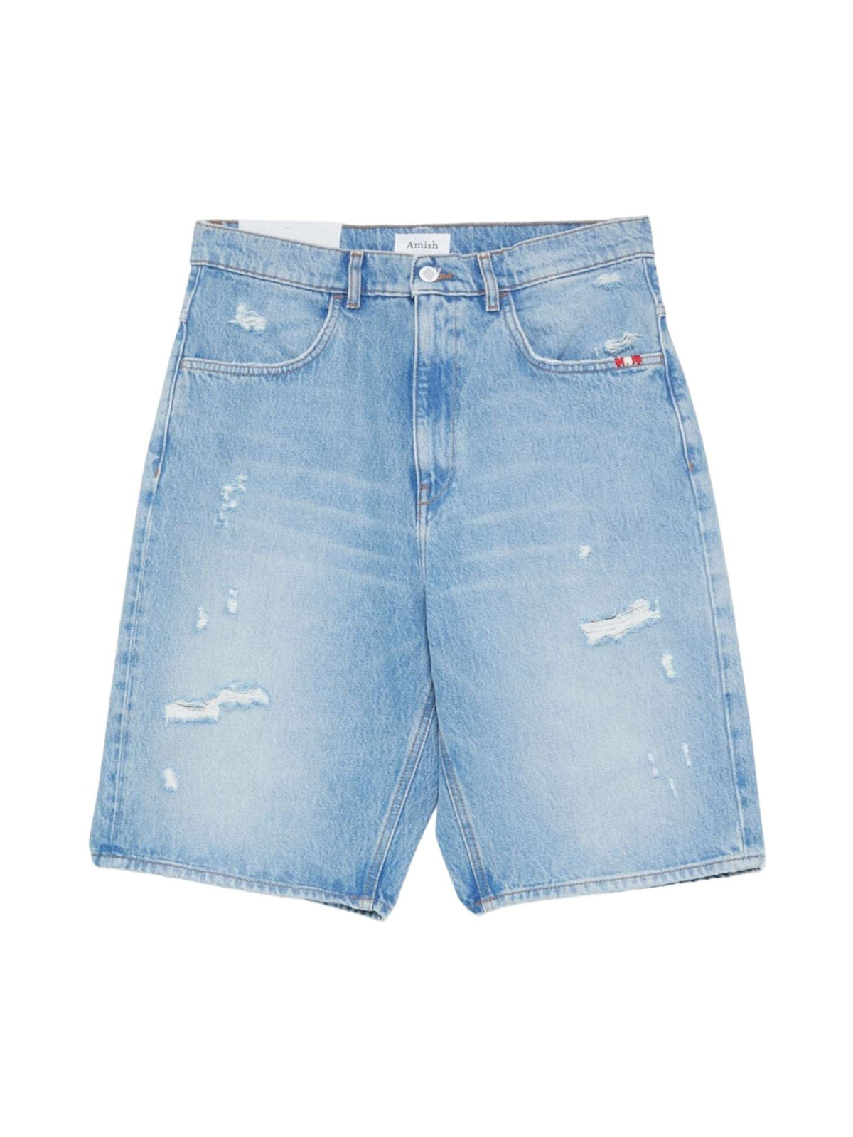 Amish Supplies Tommy bermuda di jeans da uomo gamba lunga - Super Used Denim