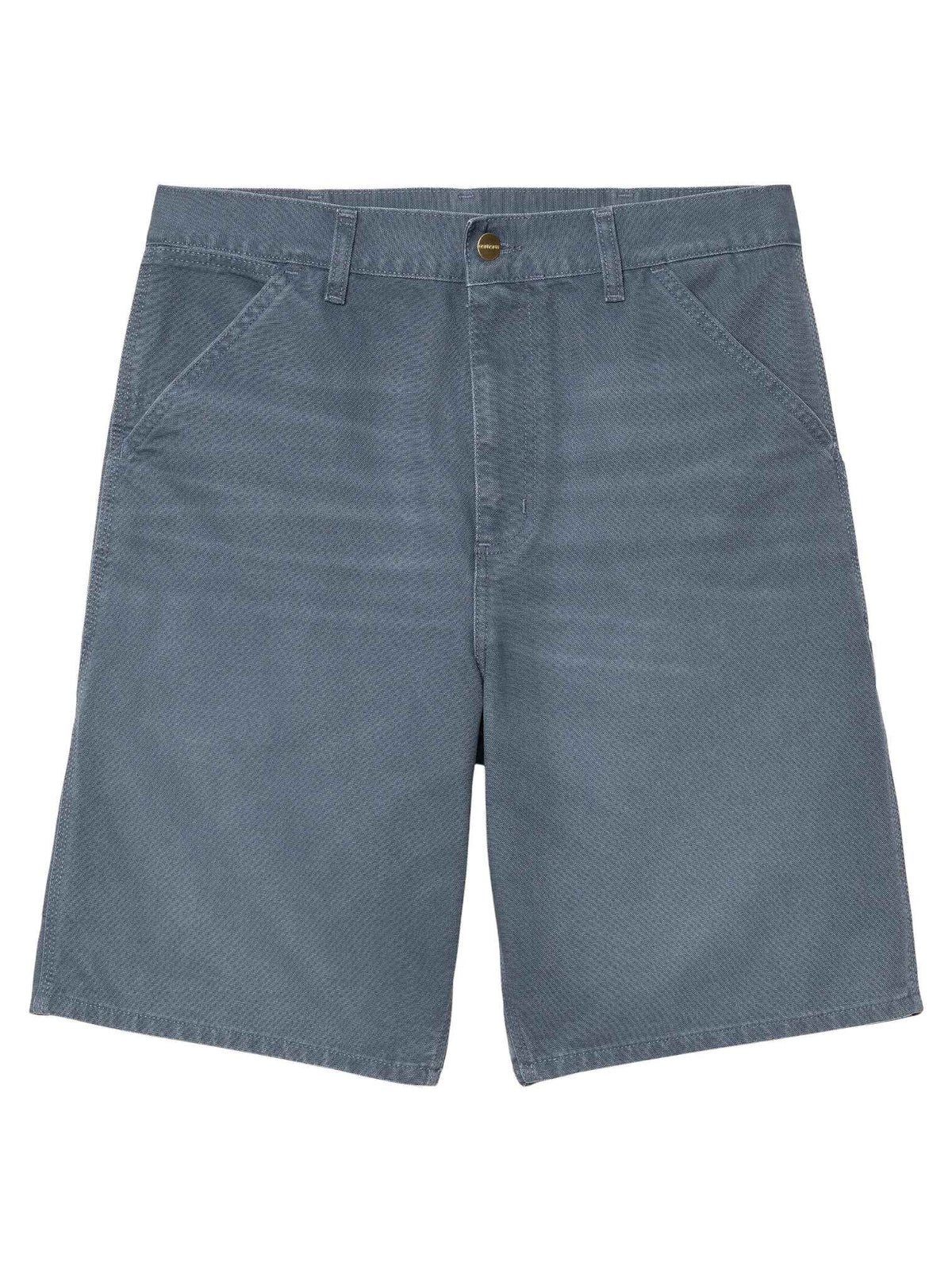 Carhartt Wip Single knee short gamba larga in canvas slavato - Dusky Blue stone washed