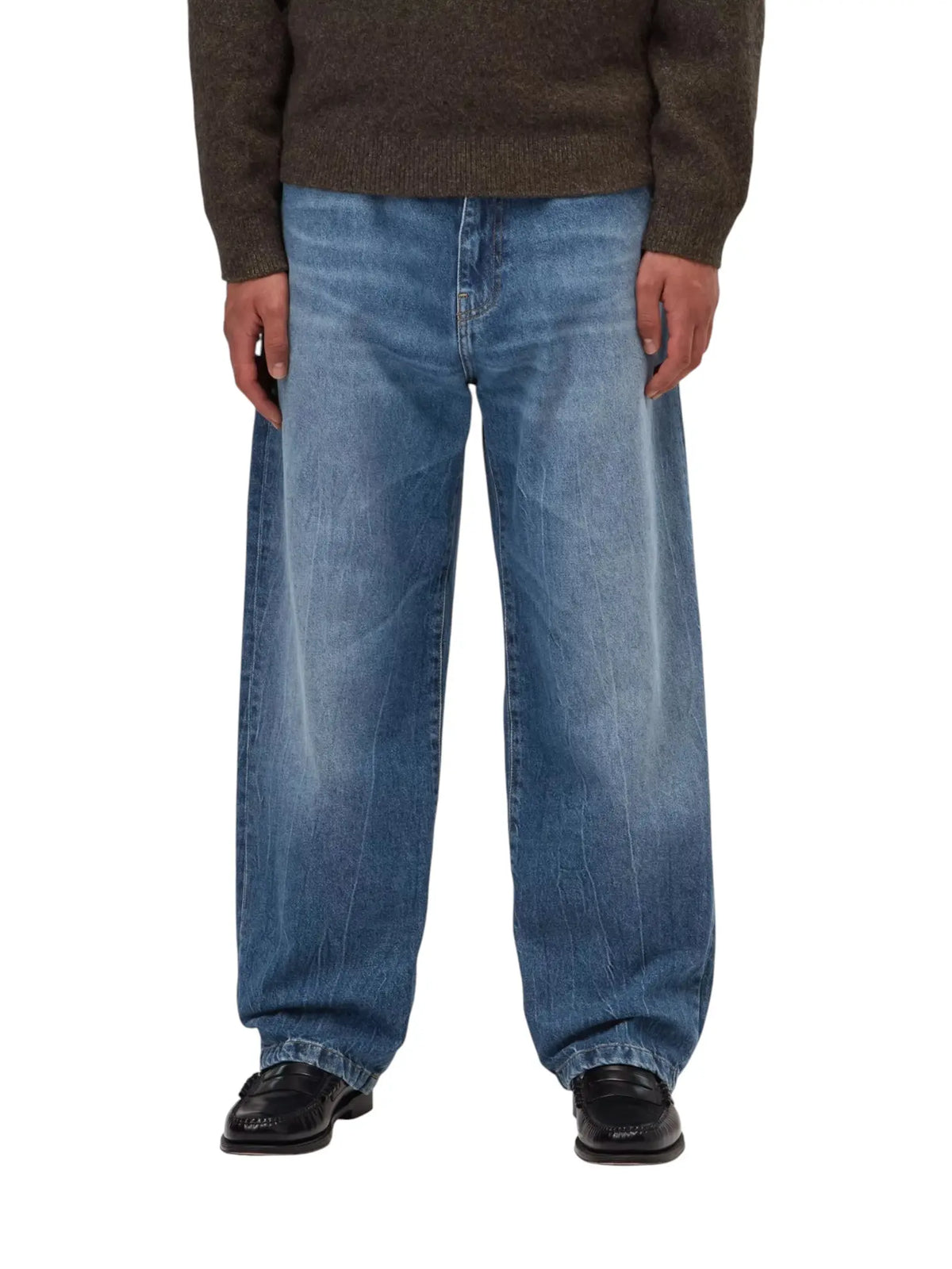 Carhartt Wip Landon Pants jeans gamba larga - Blue marble used washed