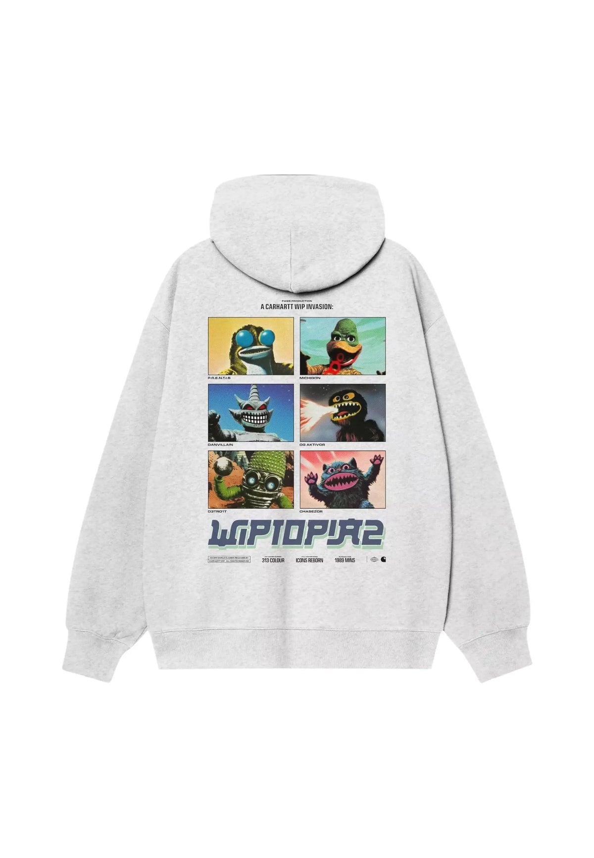 Carhartt Wip Hooded Wiptopia II Sweatshirt felpa con cappuccio - ash heather