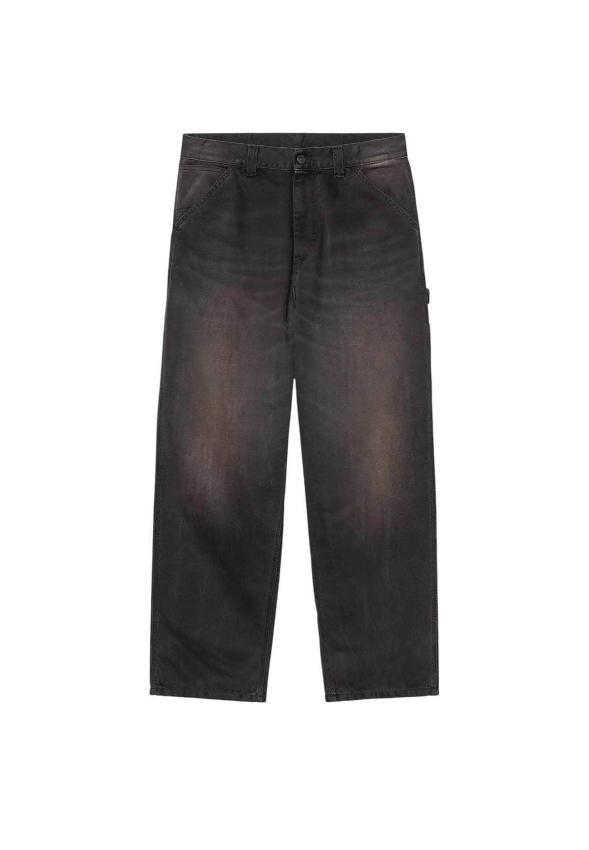 Carhartt Wip OG Single Knee Pants jeans gamba larga - Black tobacco used washed
