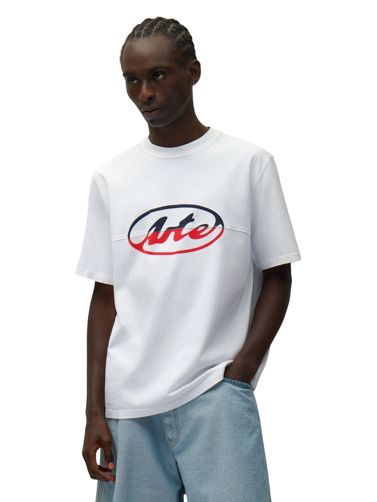Arte Antwerp Circle Logo Cut T-shirt con grafica - white