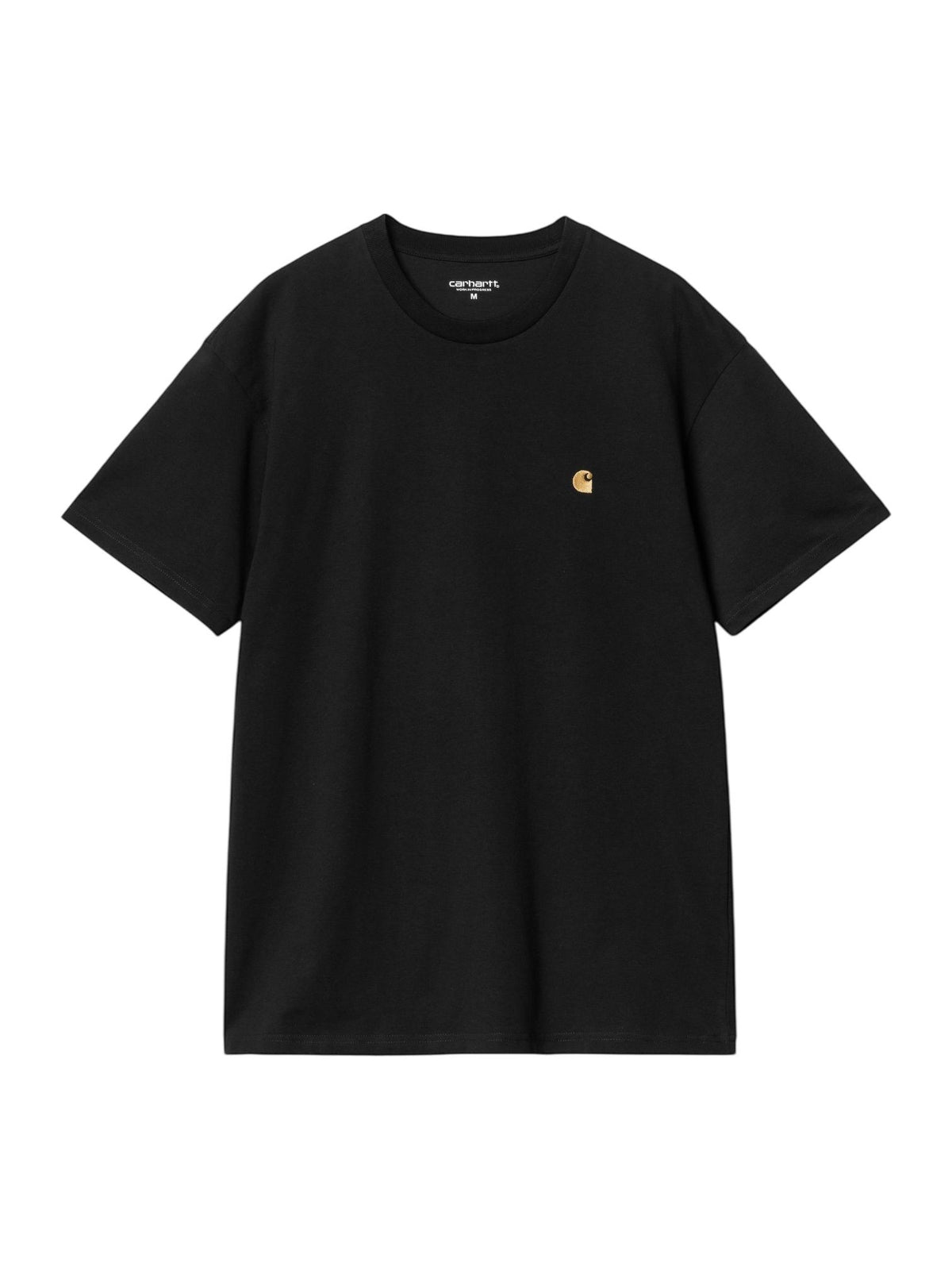 Carhartt Wip Chase T-Shirt basica con logo ricamato - Black/gold
