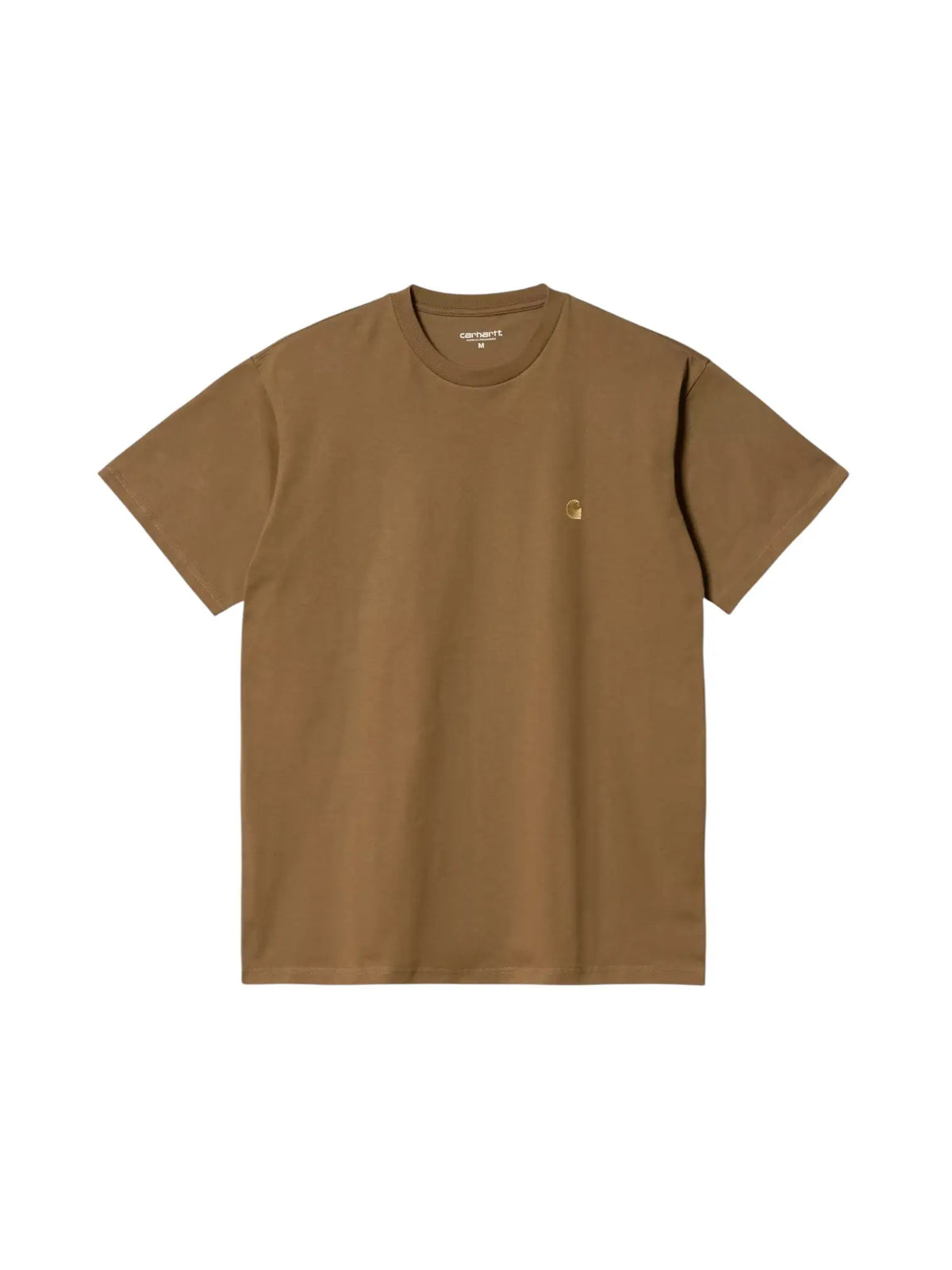 Carhartt Wip Chase T-Shirt basica con logo ricamato - Hamilton brown/gold