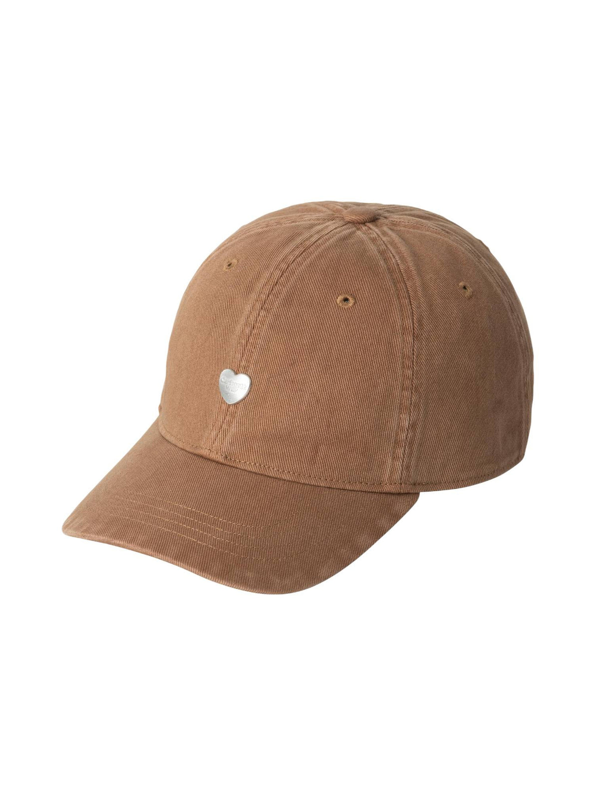 Carhartt Wip Heart Metal Cap cappellino con visiera e cuore in metallo -  Brown / Silver