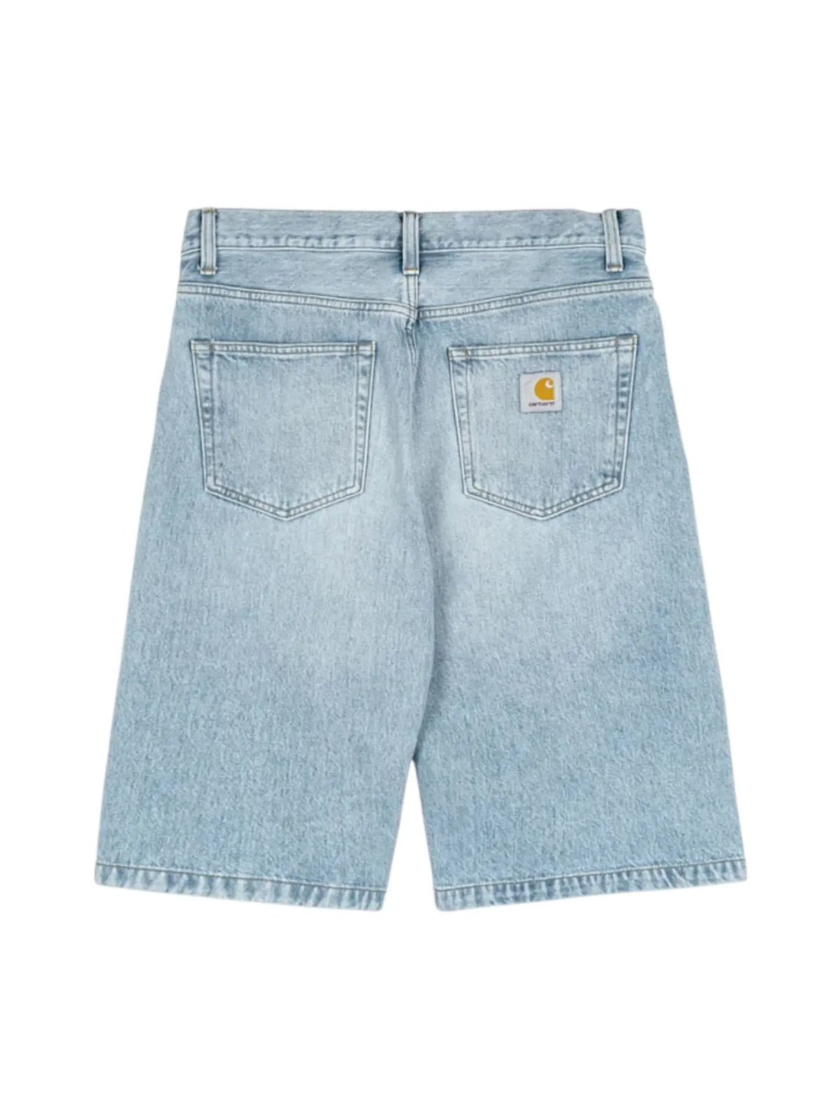 Carhartt Wip Langdon Short pantaloni corti di jeans baggy gamba lunga - Blue heavy worn bleached