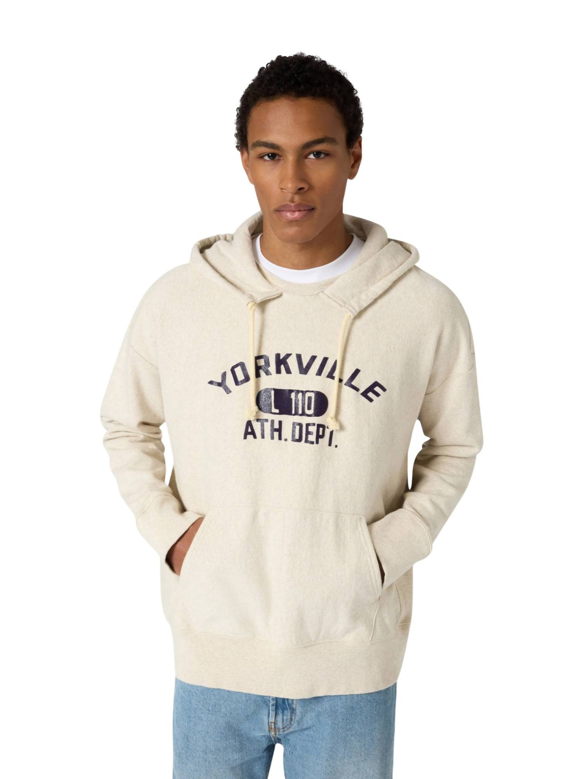 Champion Archive Time Capsule Hooded Afterhood 2nd Patent 50’ felpa heritage collegiale con cappuccio - heather beige