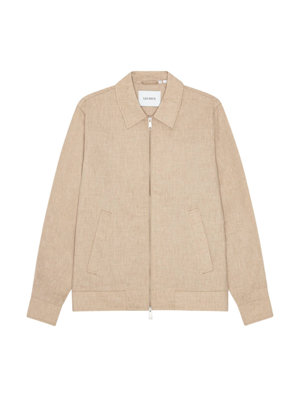 Les Deux Como Coach Slub Jacket giacca da uomo primaverile in misto lino - light sand