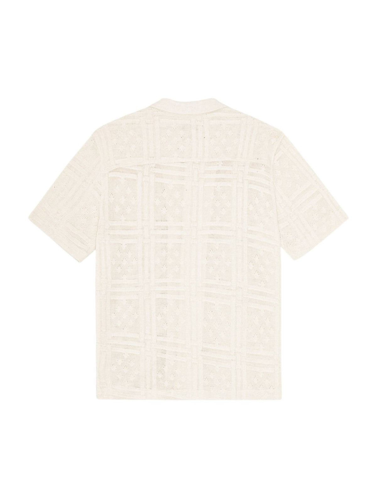 Les Deux Hector Pointelle SS Shirt camicia in crochet maniche corte - egg white