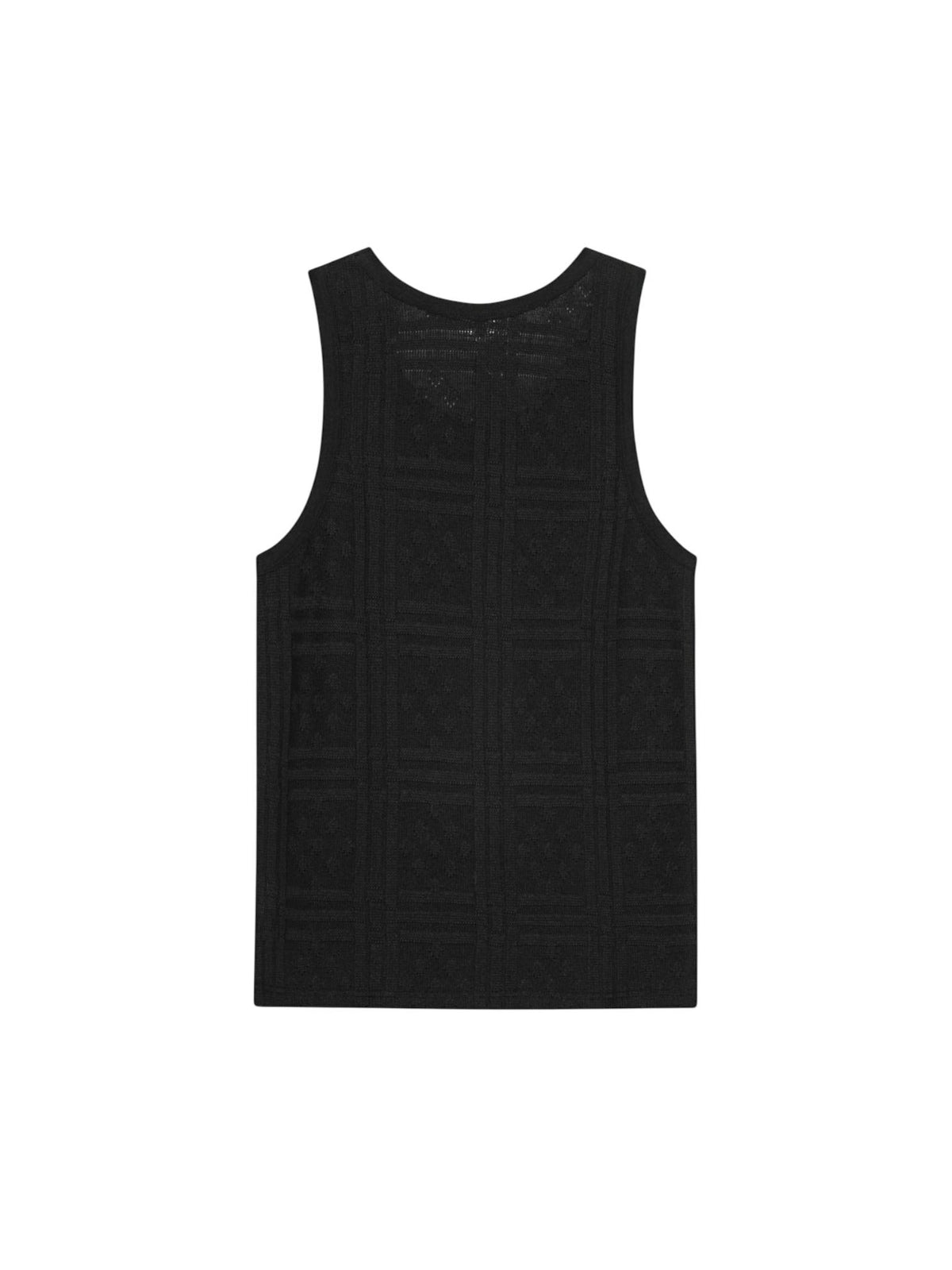 Les Deux Huxley Pointelle Tank Top canotta da uomo in crochet - black