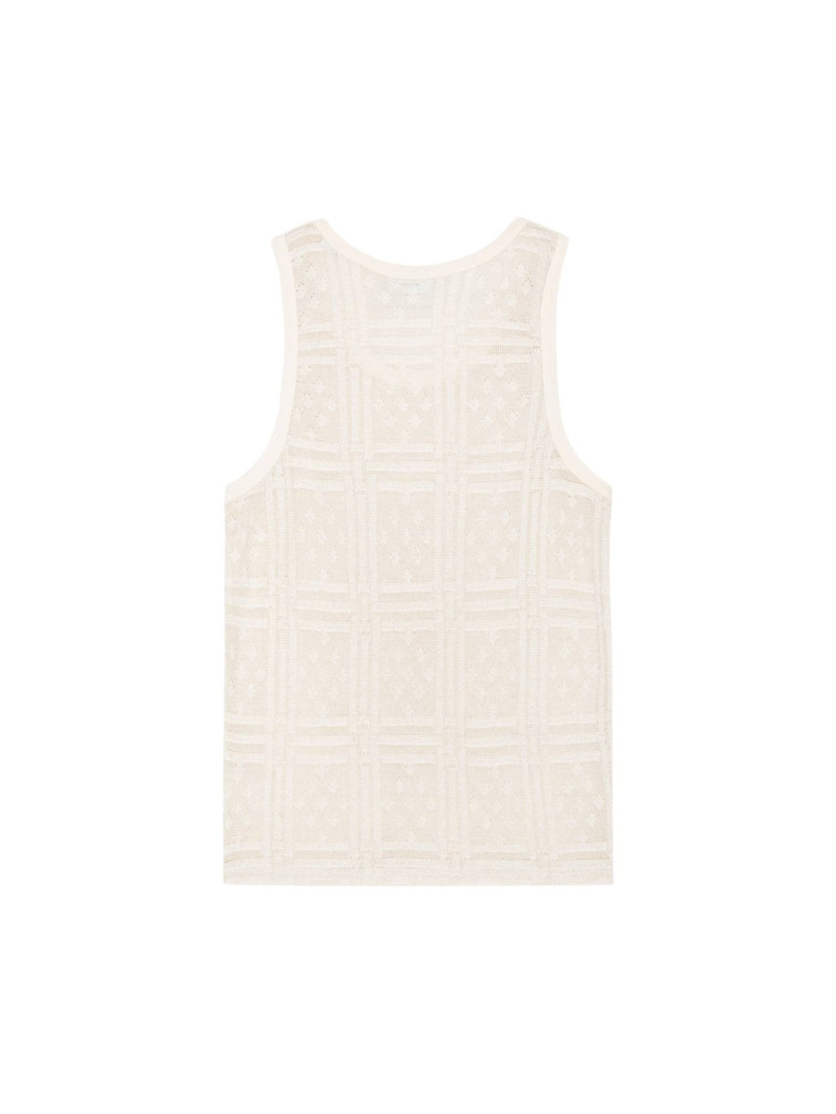 Les Deux Huxley Pointelle Tank Top canotta da uomo in crochet - Egg white