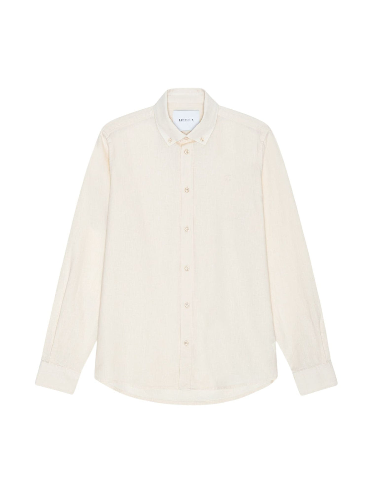 Les Deux Konrad Cotton Linen Shirt camicia in lino da uomo - egg white