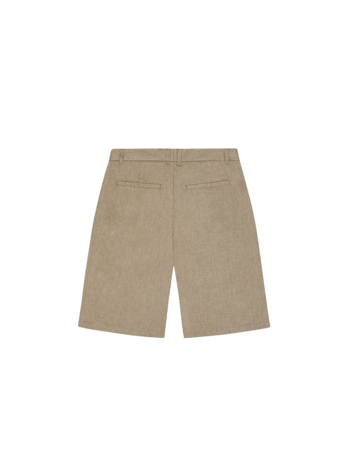Les Deux Reece Pleated slub shorts pantaloni sartoriali corti gamba larga - lichen green