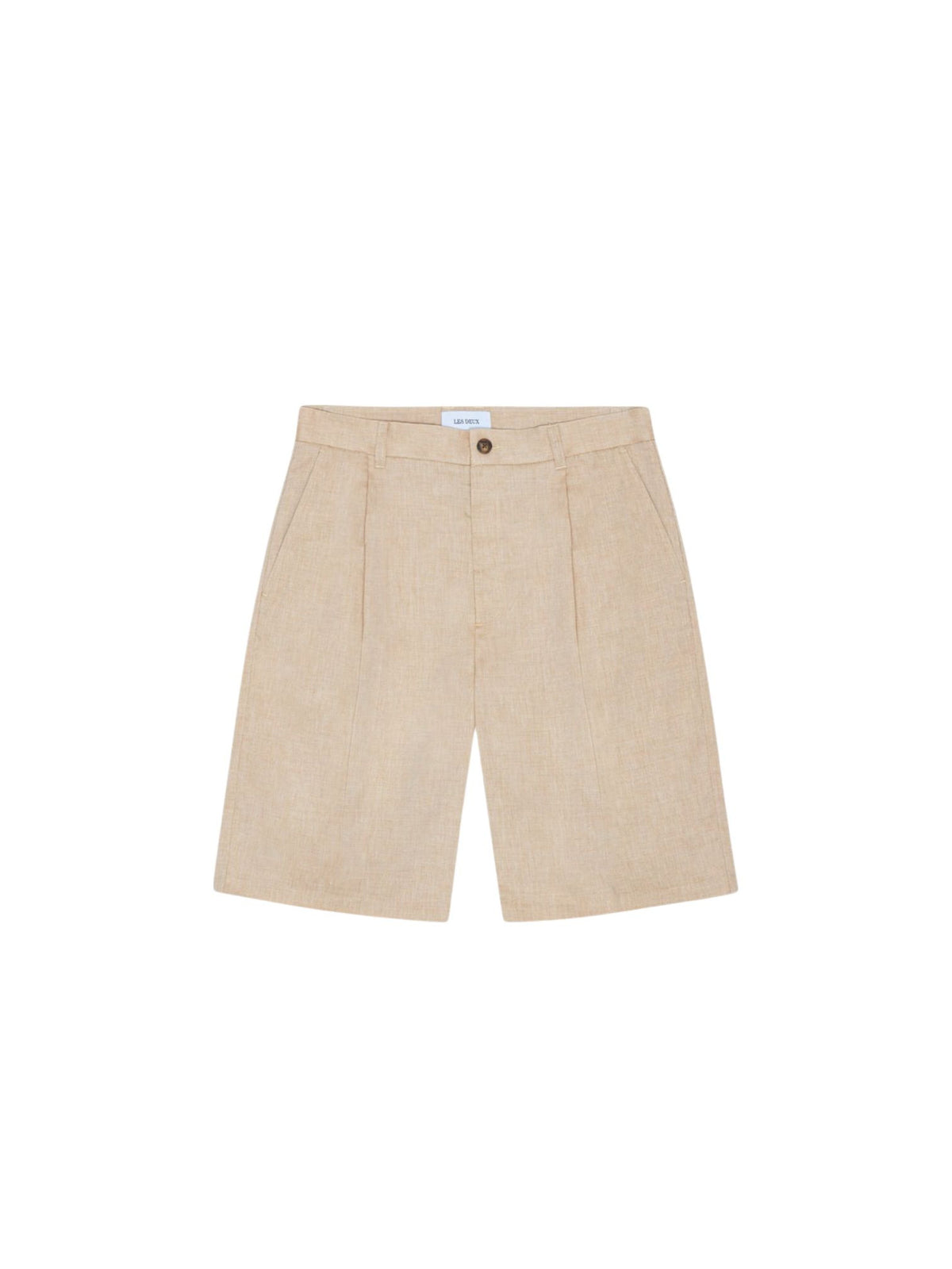 Les Deux Reece Pleated slub shorts pantaloni sartoriali corti gamba larga - light sand