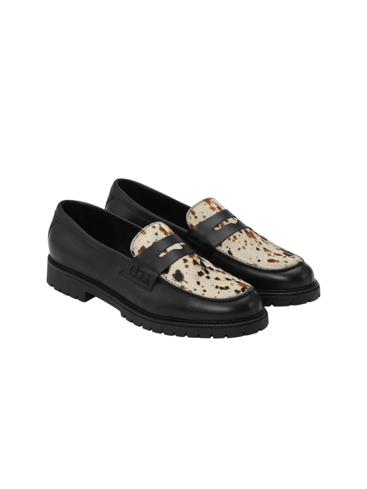 Les Deux Taylor AOP Loafer mocassini in pelle da uomo - black