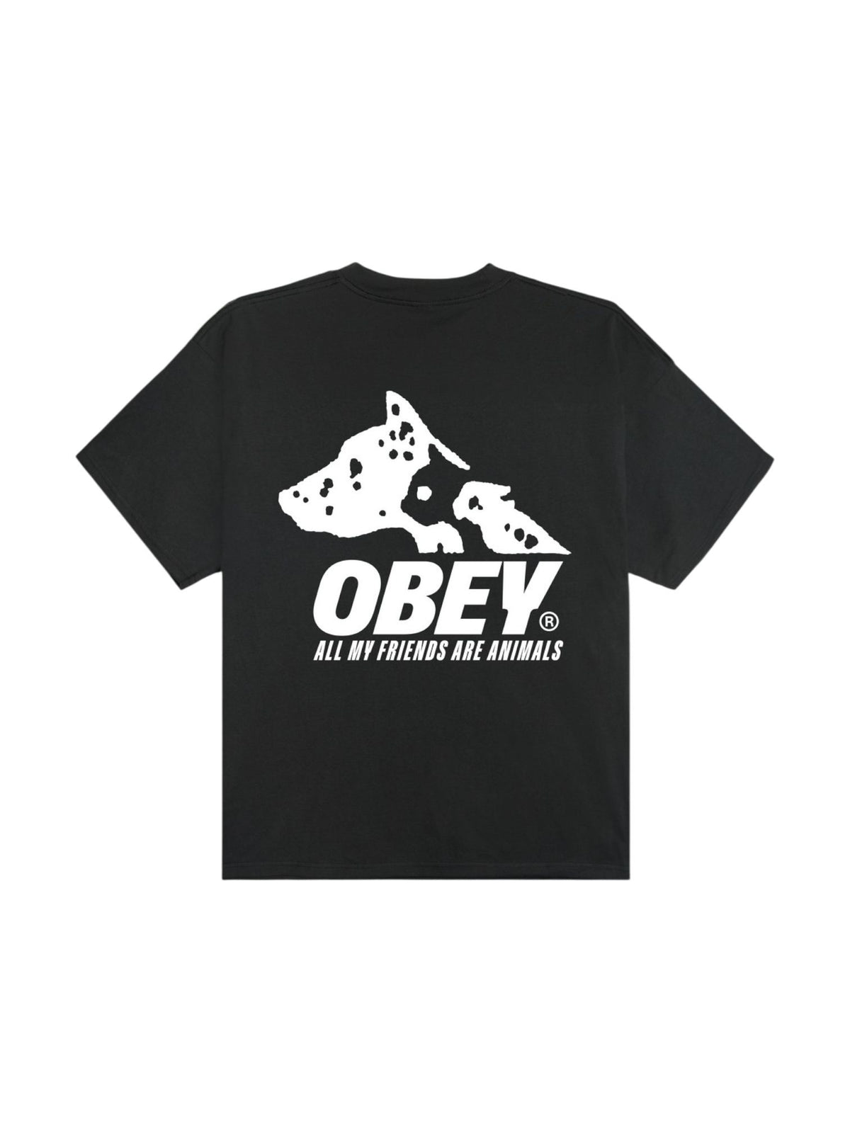 Obey Animals heavyweight t-shirt con grafica - vintage black