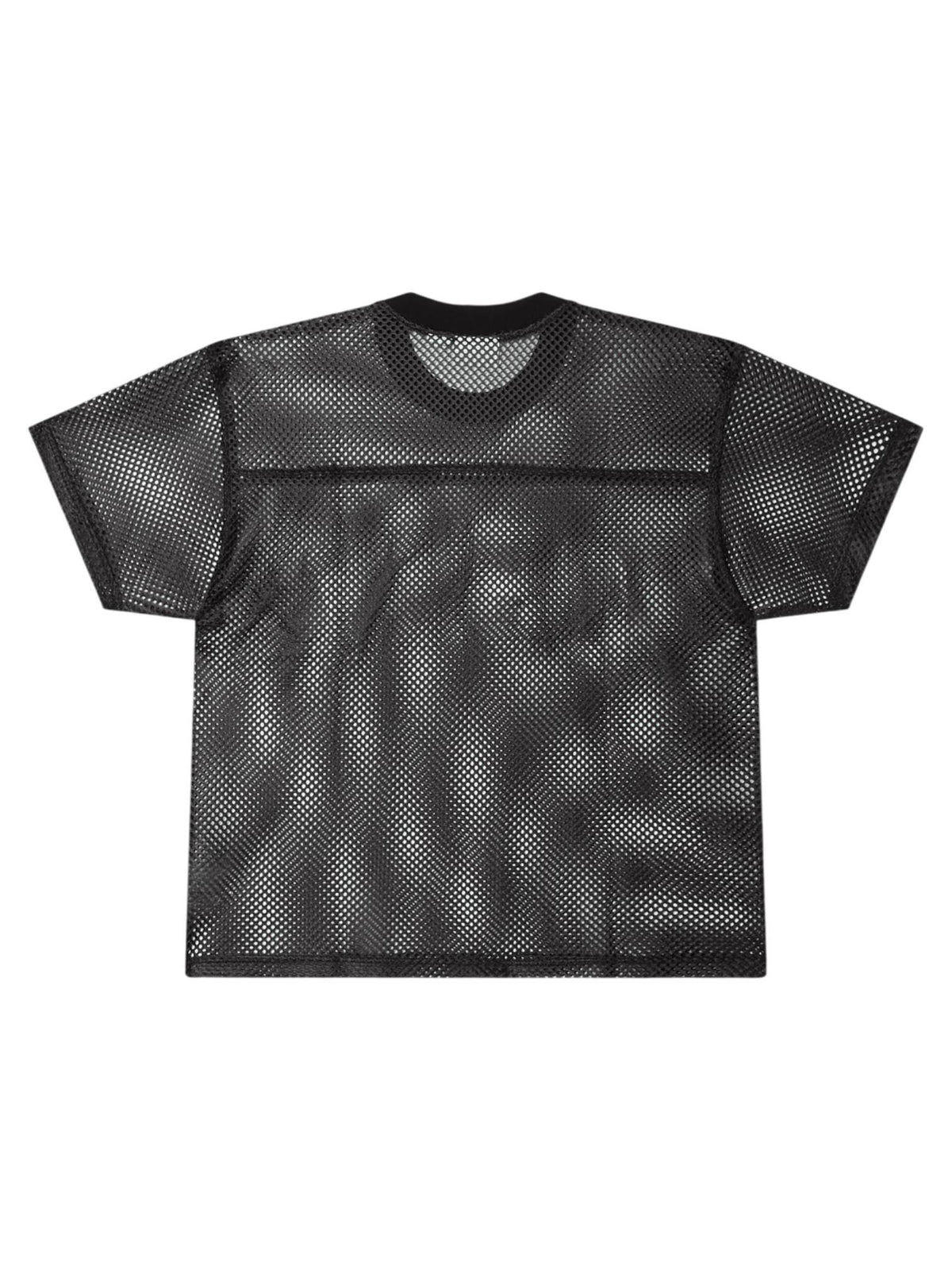 Obey Collegiate practice jersey t-shirt in retina traforata - black