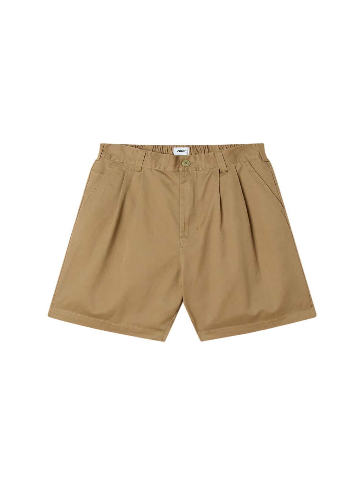 Obey Foster pleated shorts pantaloncini corti sartoriali in cotone gamba larga - mermaid
