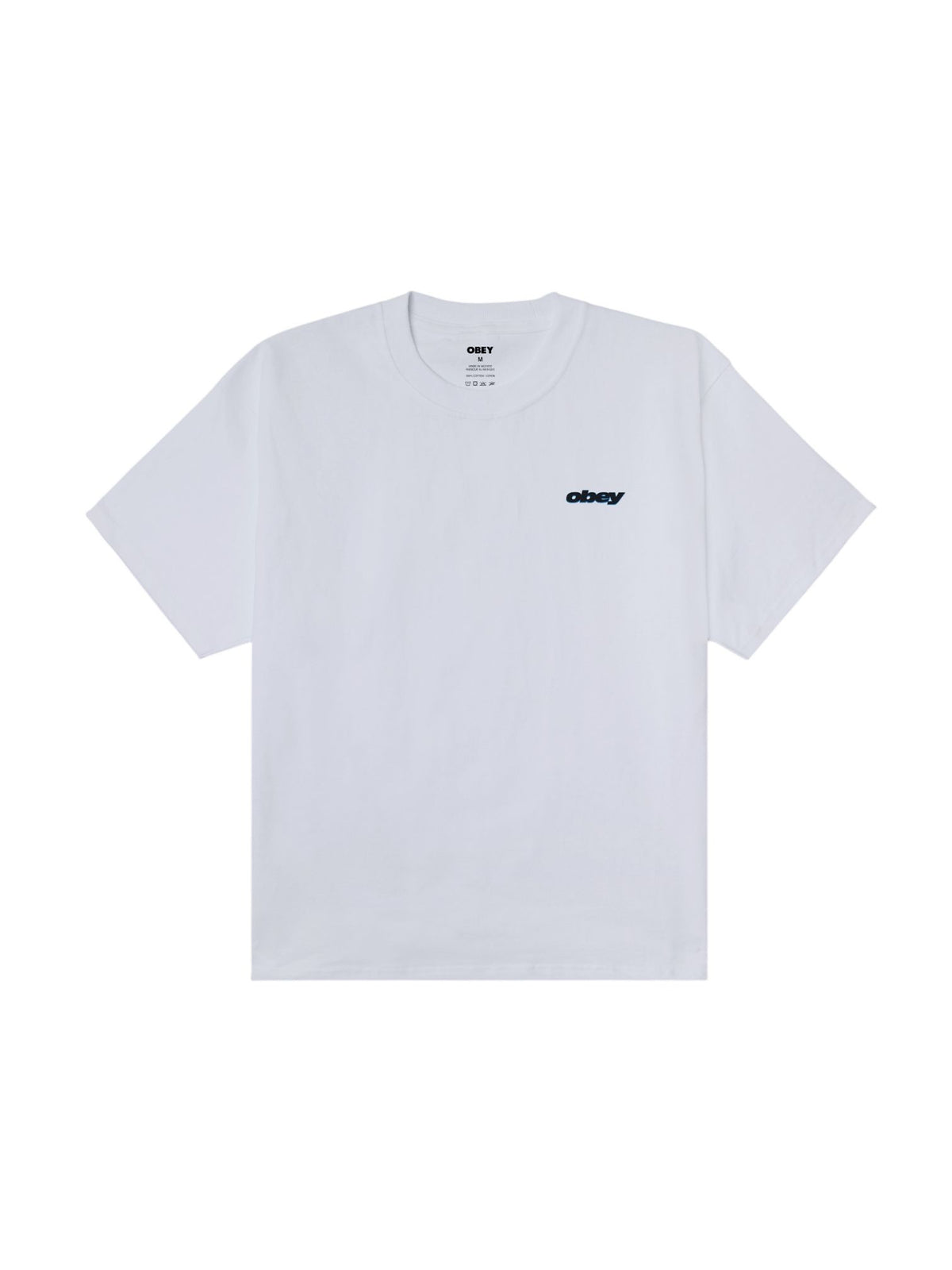 Obey Lips heavyweight t-shirt con grafica - white