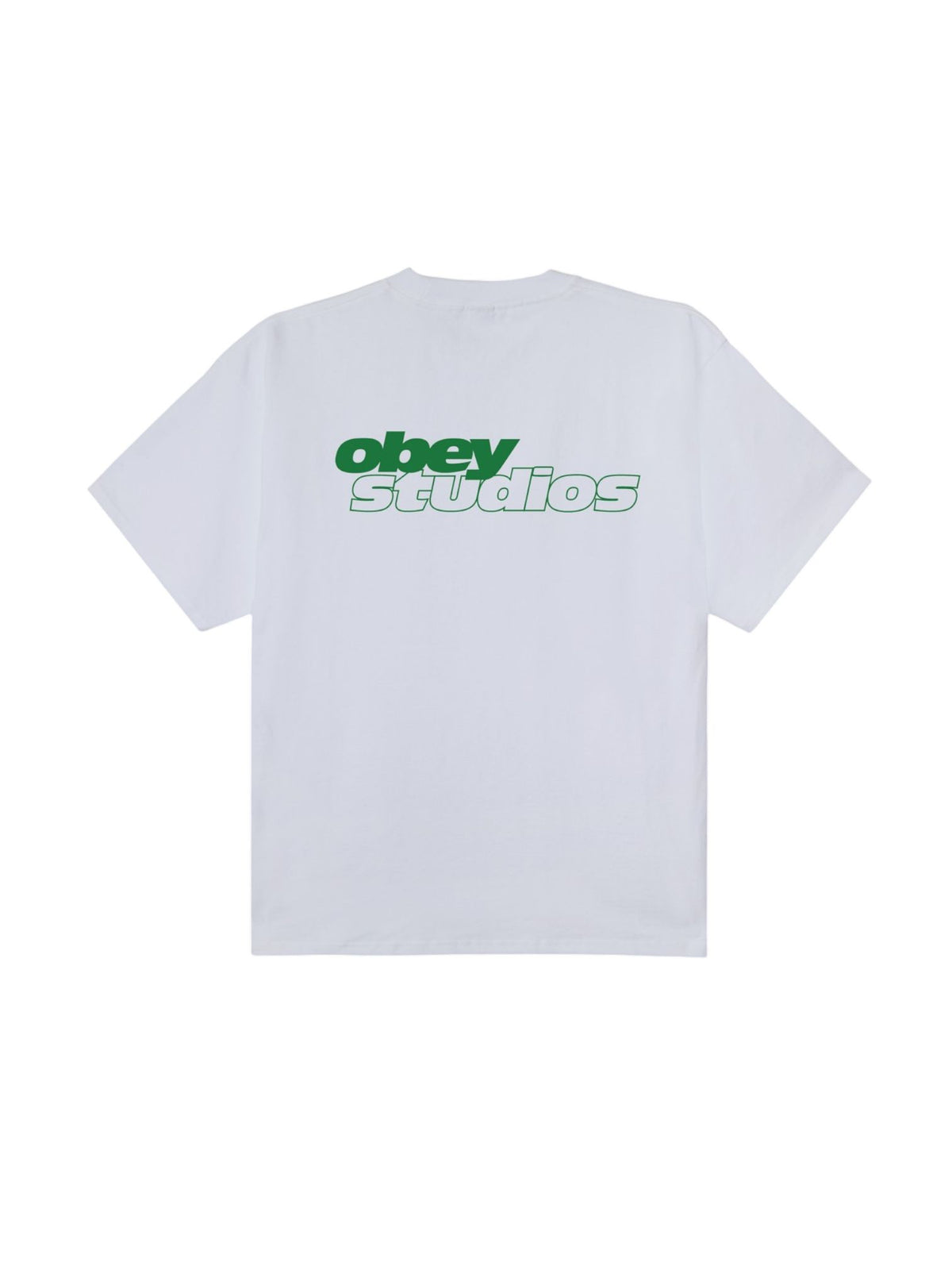 Obey Studios sport heavyweight t-shirt con grafica - white