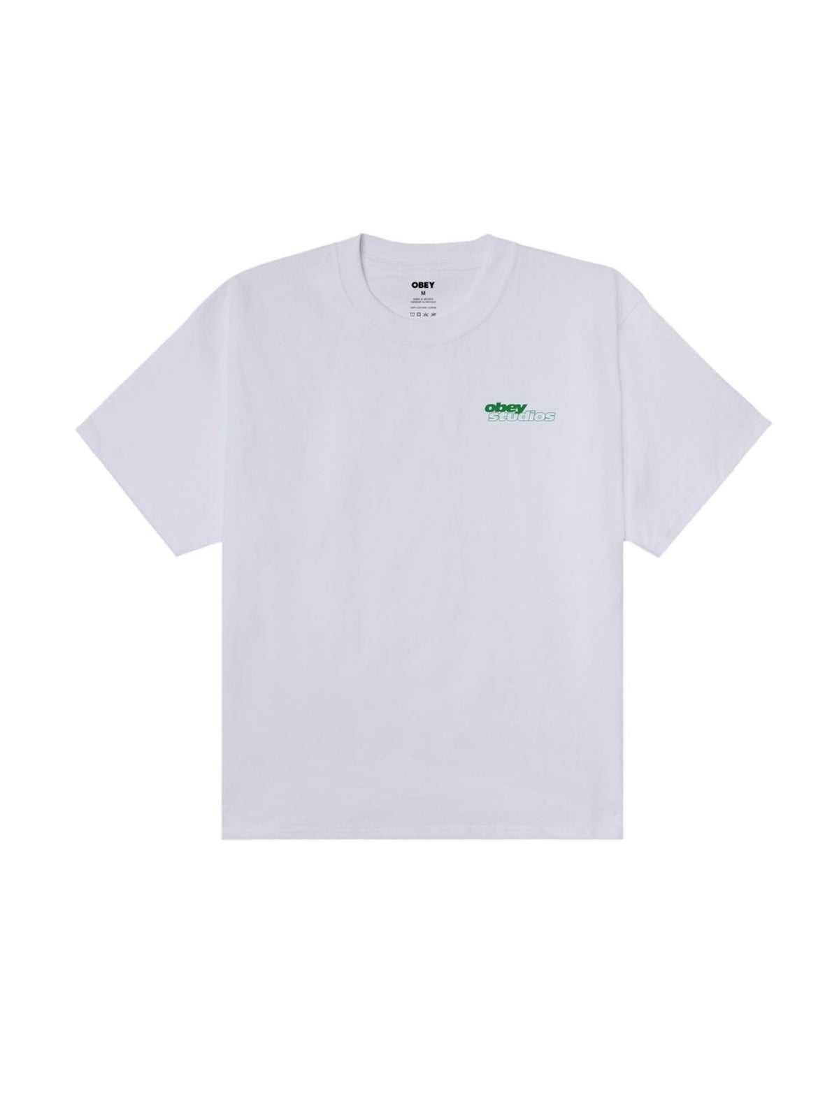 Obey Studios sport heavyweight t-shirt con grafica - white