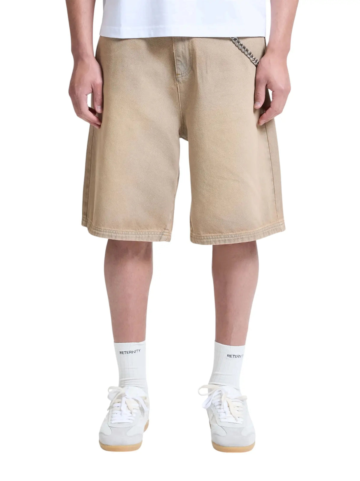 Reternity Essentials jorts pantaloni corti di jeans con vestibilità ampia - Sand washed