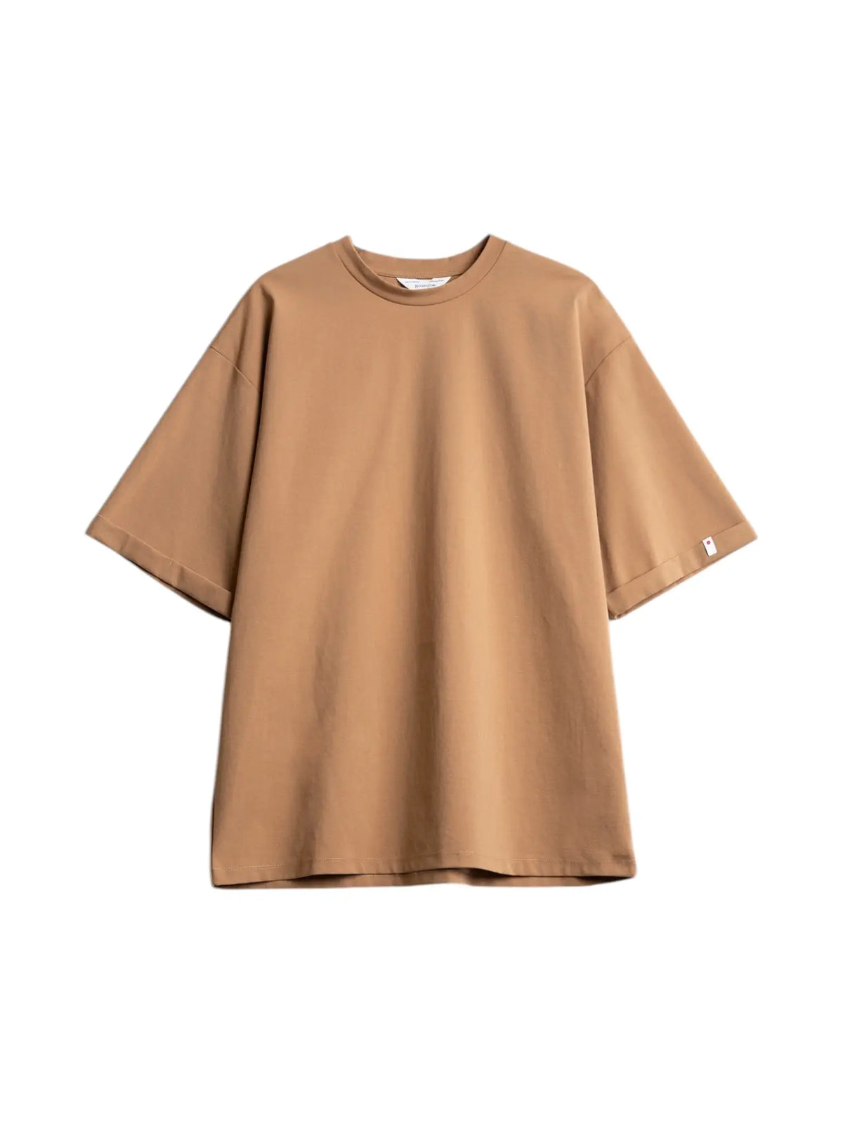 Wooden Akita t-shirt over con risvolti sulla manica - caramel