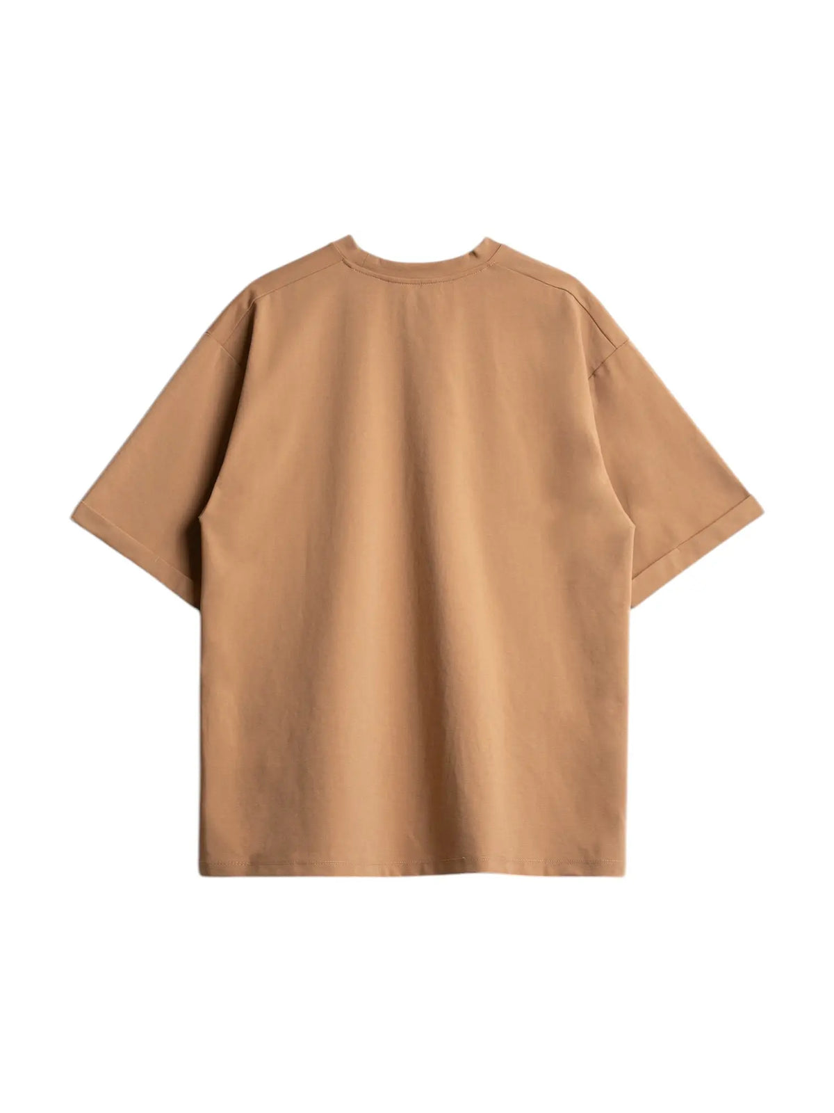 Wooden Akita t-shirt over con risvolti sulla manica - caramel