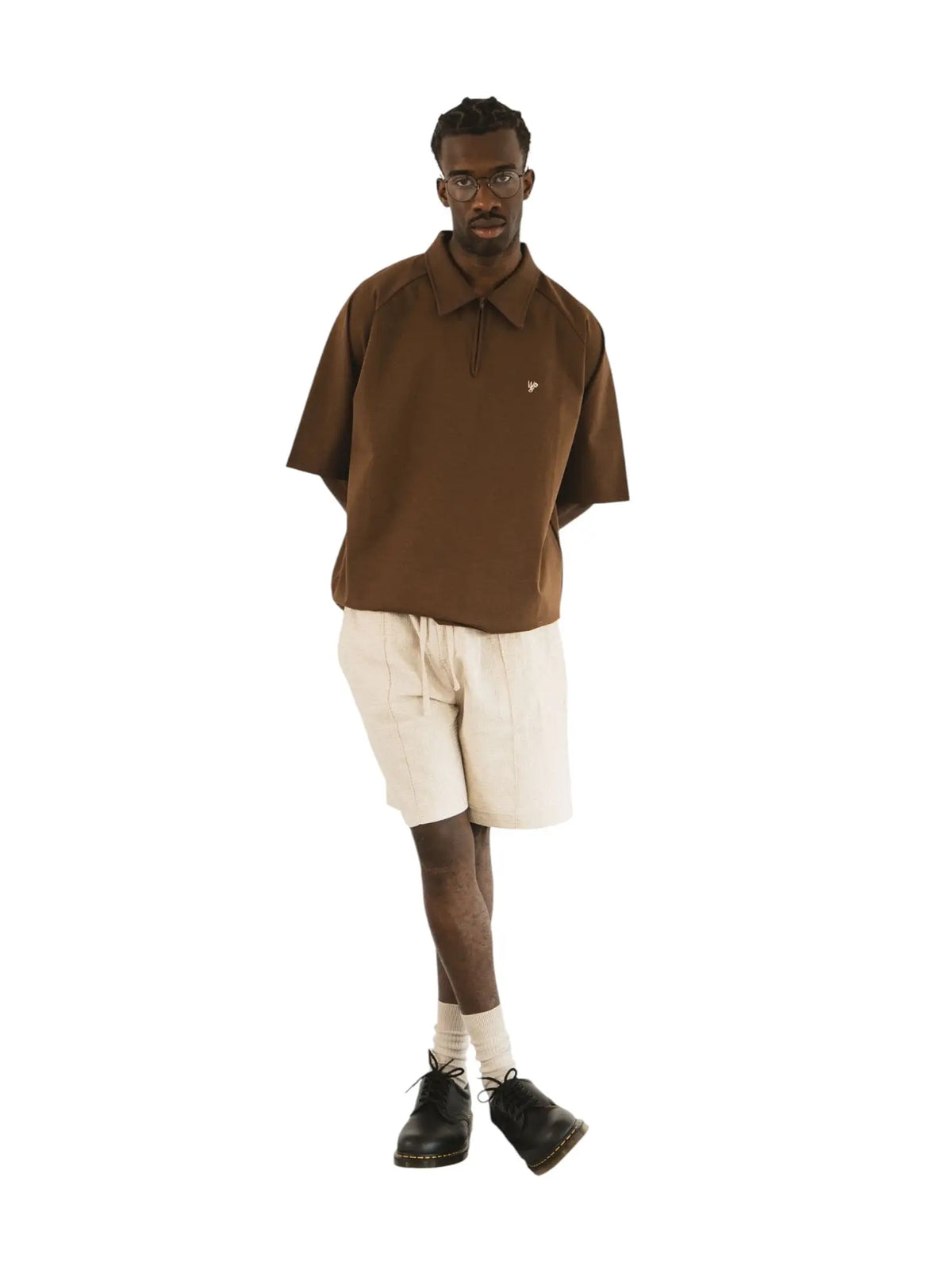 Wooden Waffle shorts a righe in cotone - sand