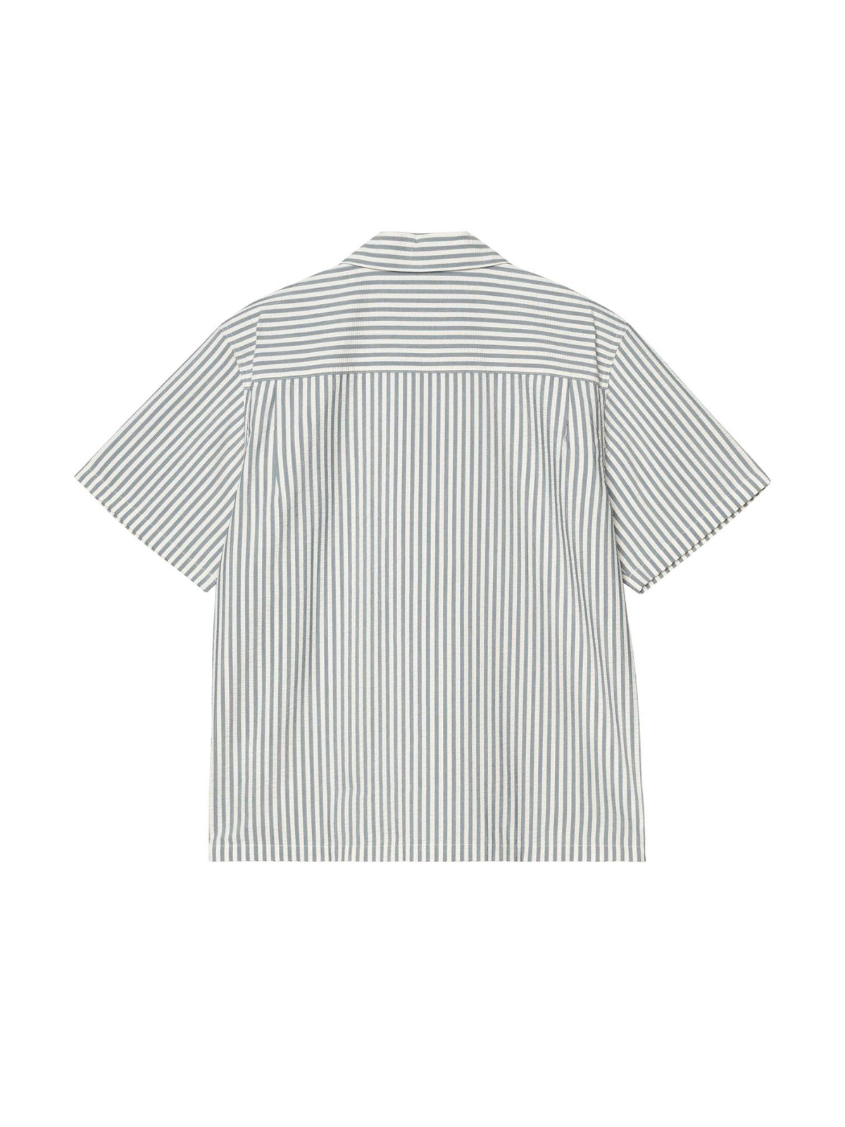 Carhartt Wip S/S Leavel Shirt camicia maniche corte a righe - Leavel Stripe/ Blue River