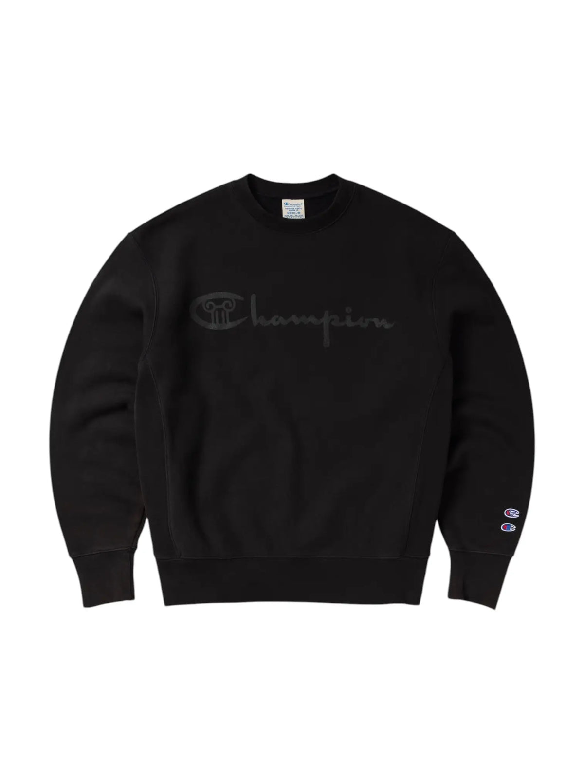 Champion x Aries Decentralised crewneck sweatshirt felpa girocollo  - washed black