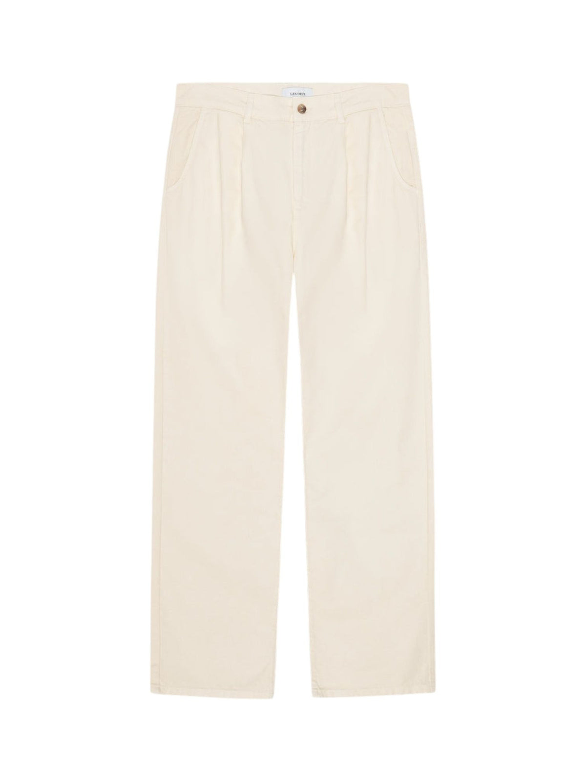 Les Deux Romeo Pleated Chino Pants pantaloni da uomo gamba dritta - egg white