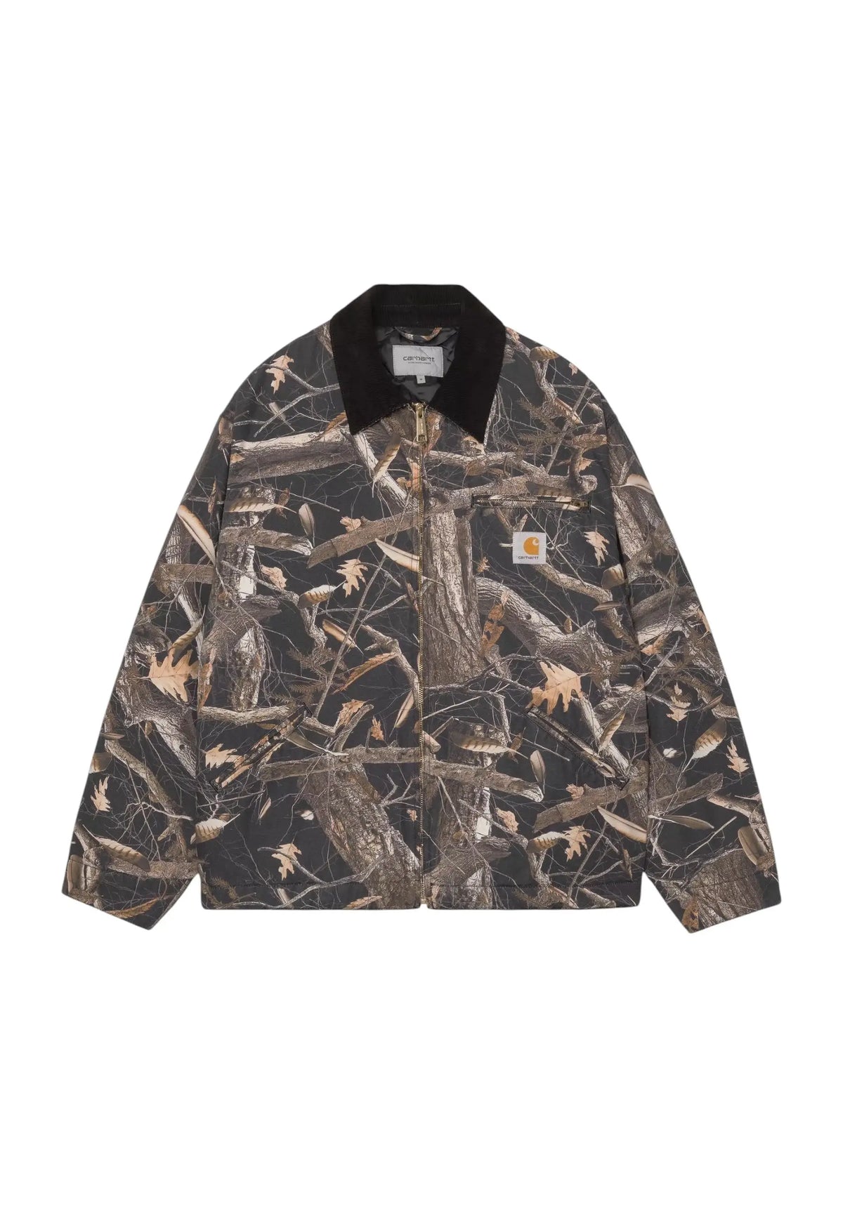 Carhartt Wip OG Detroit Jacket giacca invernale foderata - Camo Feather Tree, Black / heavy stone washed