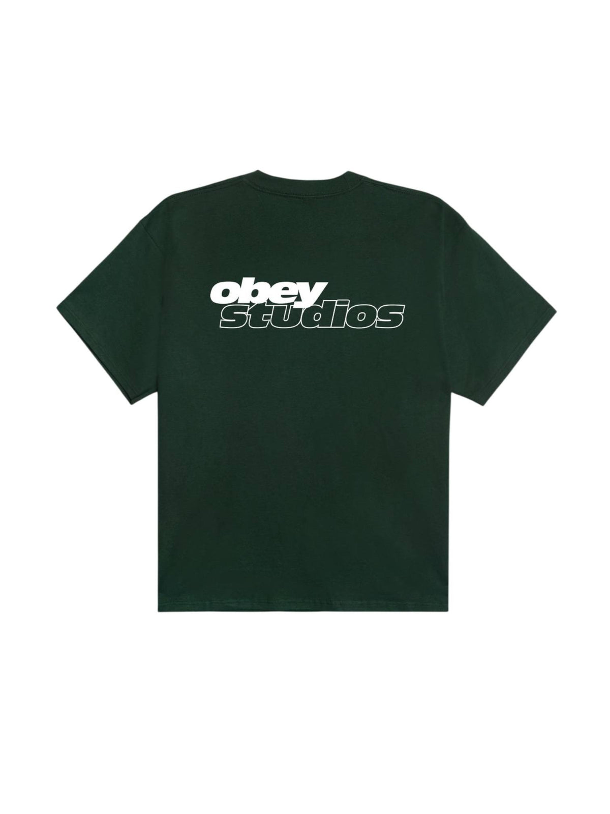 Obey Studios sport heavyweight t-shirt con grafica - forest green