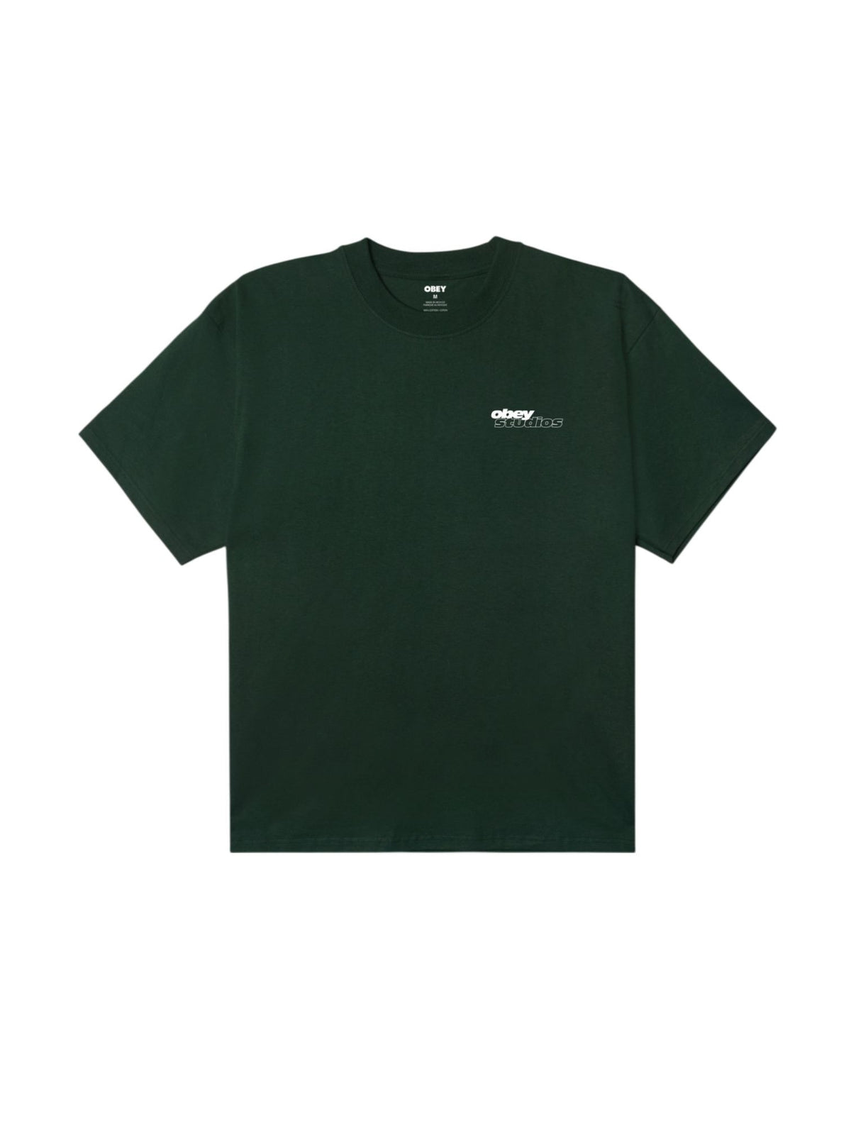 Obey Studios sport heavyweight t-shirt con grafica - forest green