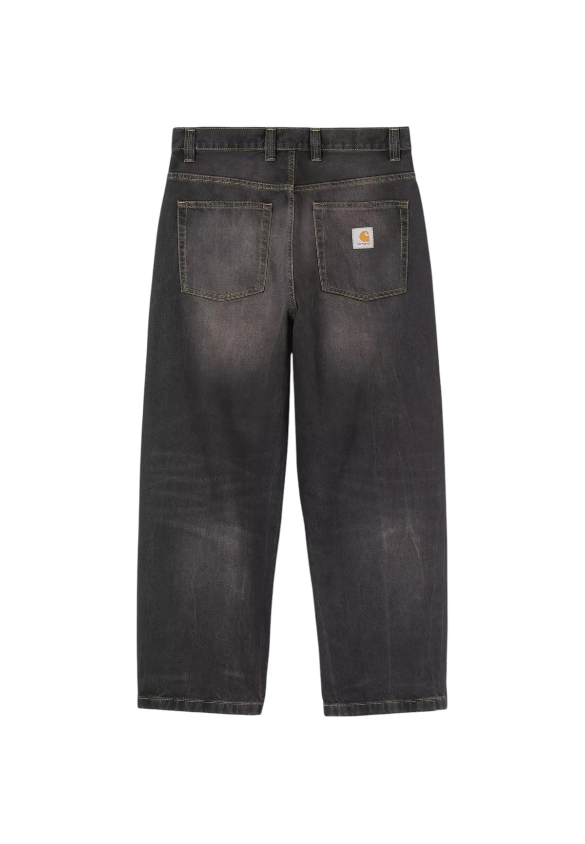 Carhartt Wip Brandon Pant jeans gamba larga - Black Tobacco used washed