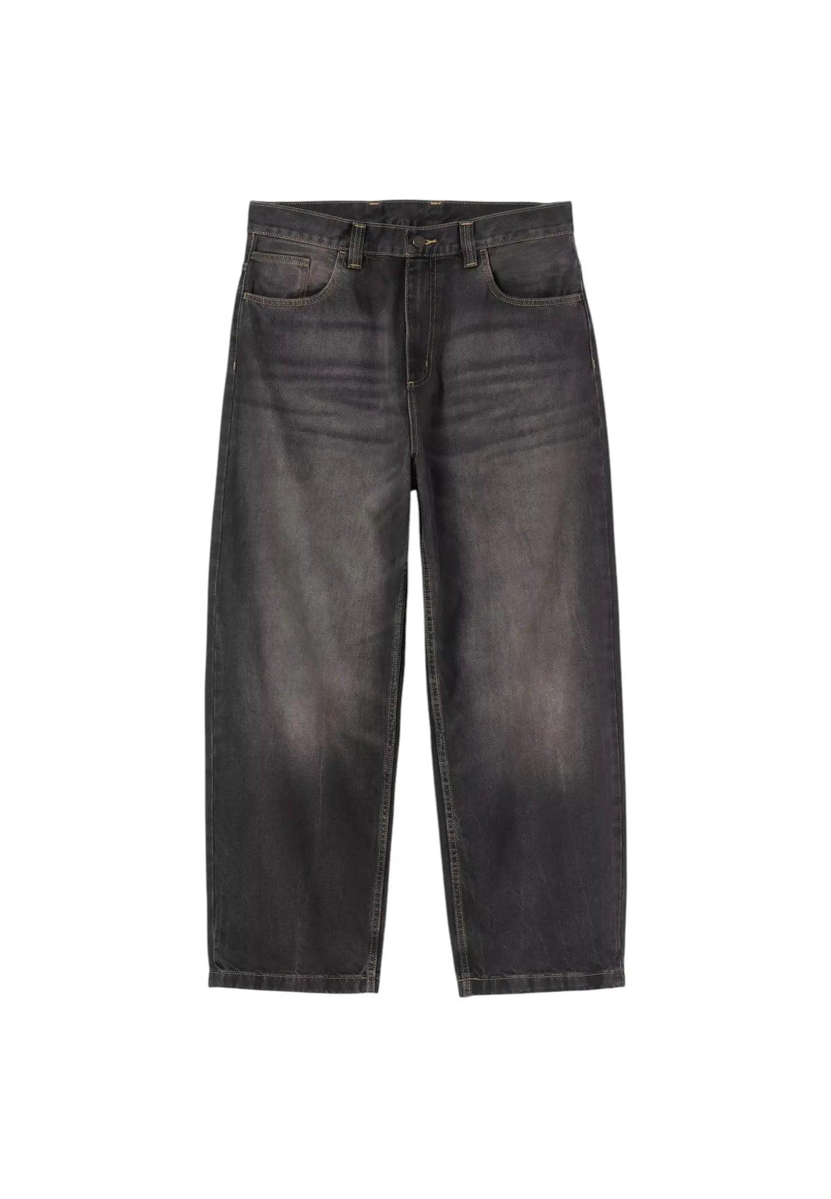 Carhartt Wip Brandon Pant jeans gamba larga - Black Tobacco used washed