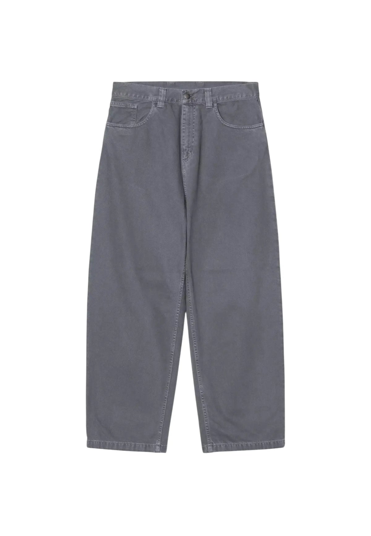 Carhartt Wip Brandon Pant Pantaloni gamba larga in twill di cotone pesante - Styx stone dyed