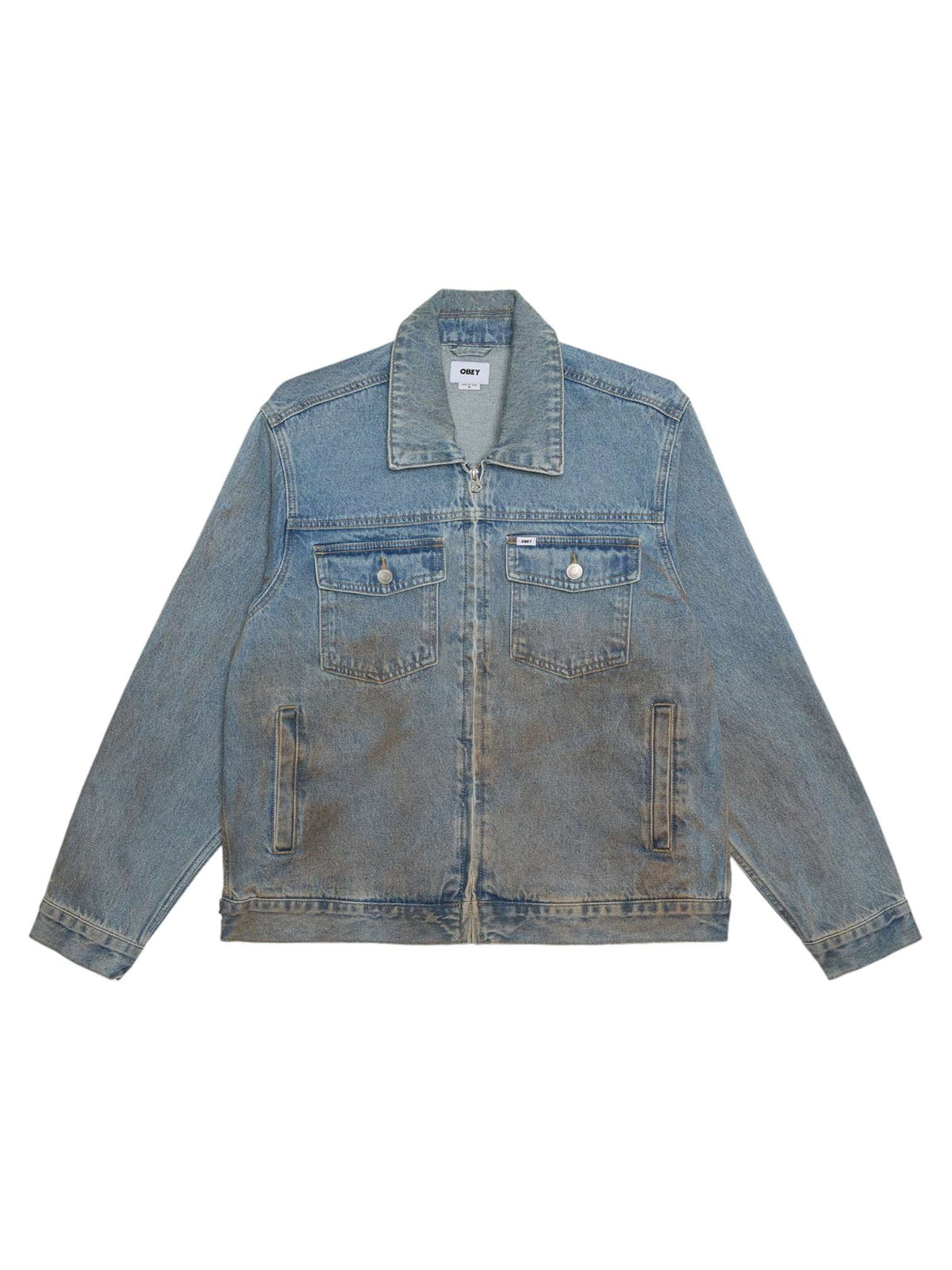 Obey Base Trucker Jacket giacca in denim leggera con effetto vintage - heavy vintage light