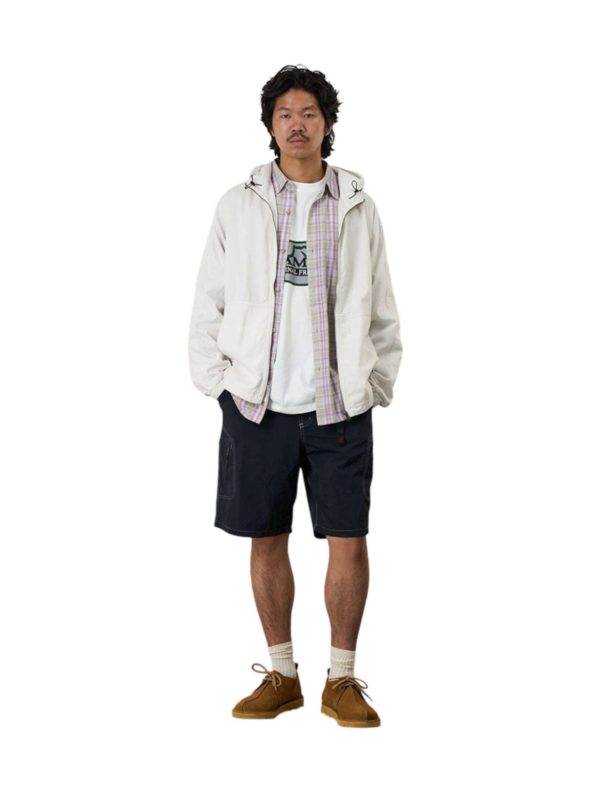 Gramicci Nylon cliff shorts con tasconi e con cinturino integrato - black